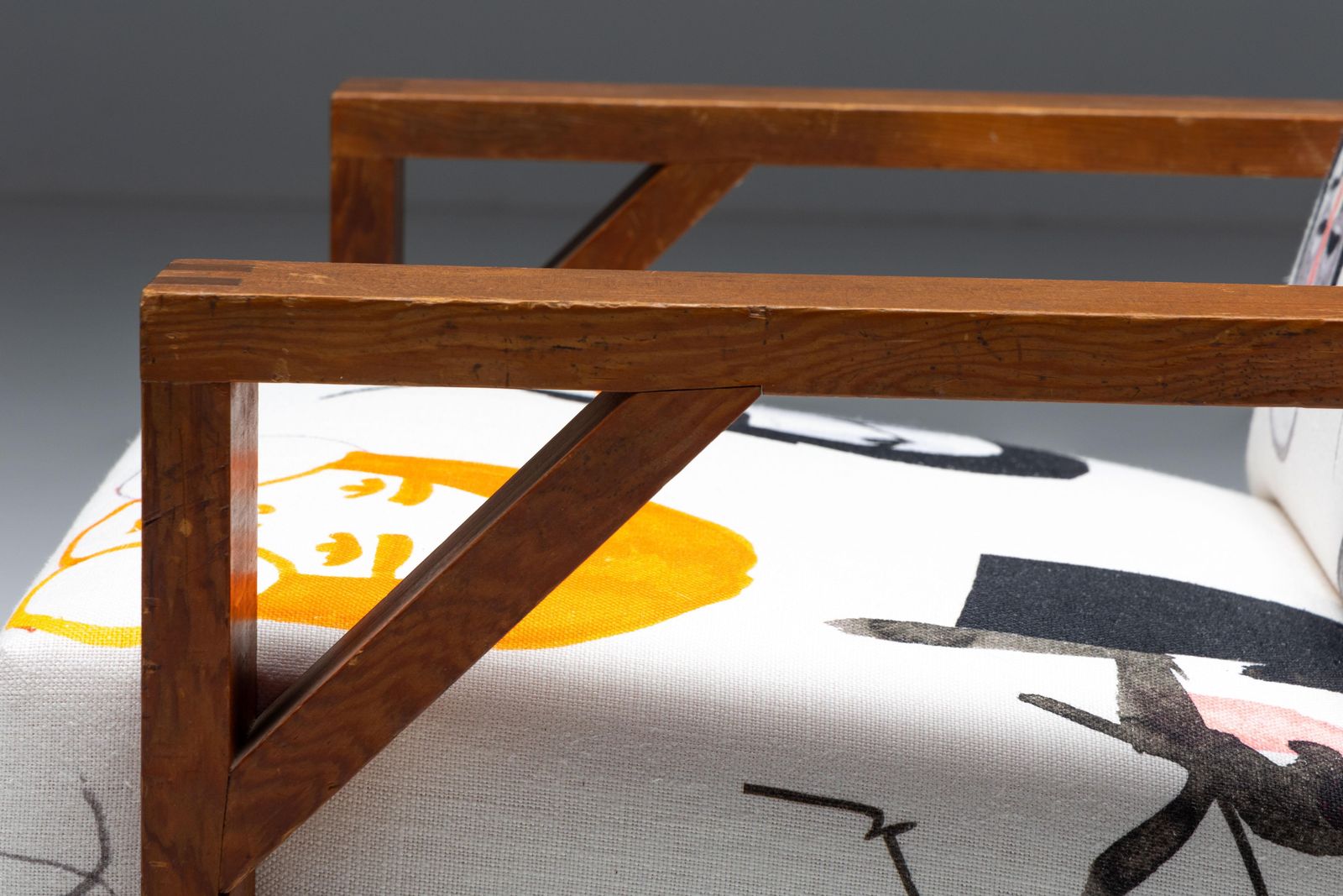 photo furniture Dutch Modernist Chair In Pierre Frey Fabric, 1960s