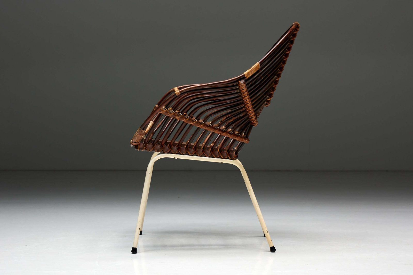 Rattan Chair By H. Broekhuizen For Rohé Noordwolde, Netherlands, 1960s photo vintage