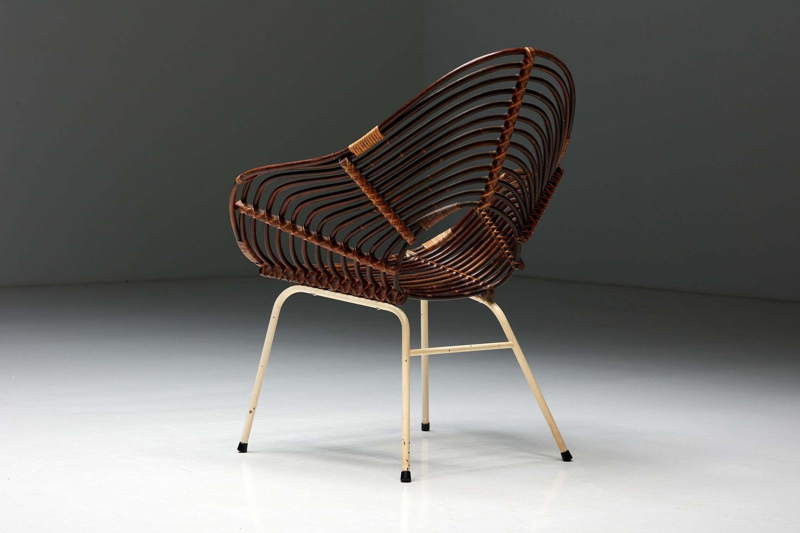 photo furniture Rattan Chair By H. Broekhuizen For Rohé Noordwolde, Netherlands, 1960s