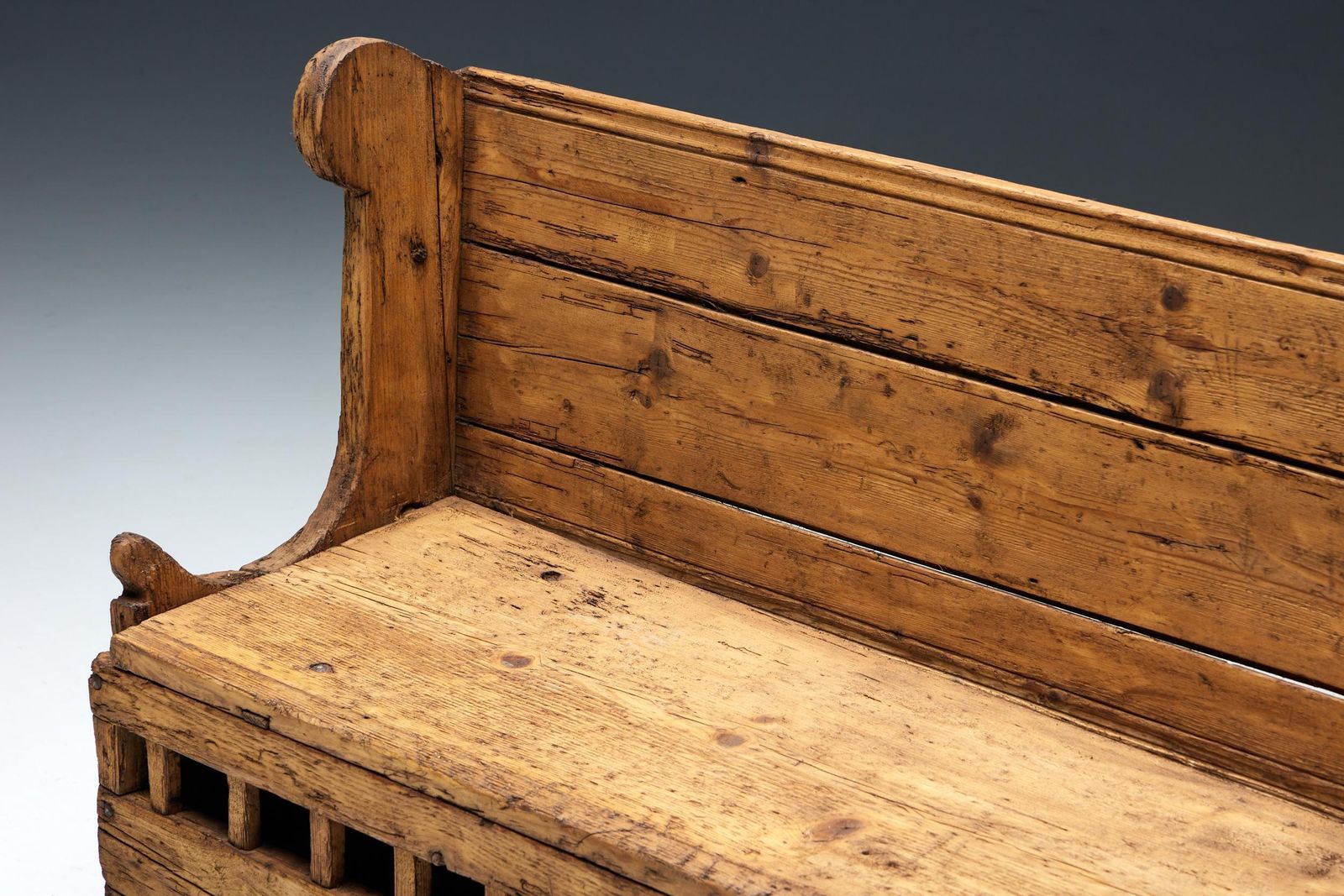 Folk Art Bench Haute Savoie, France, 19th Century photo vinterior