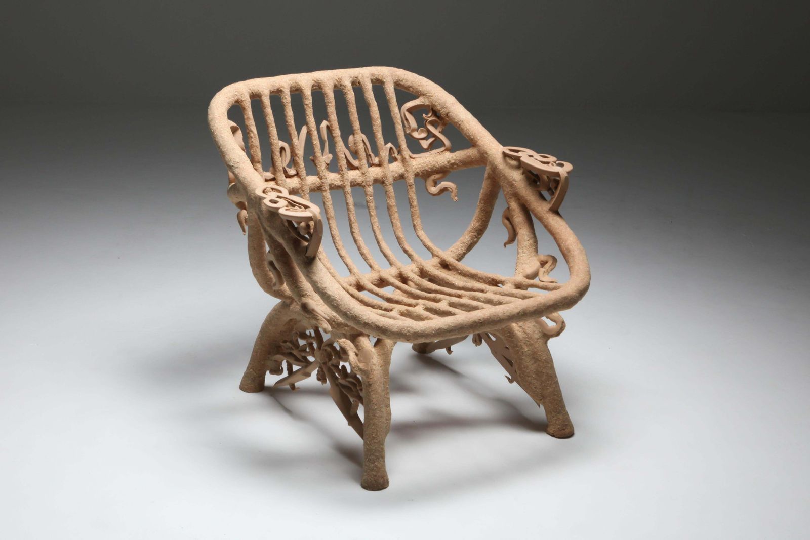 'Goo Lounge Chair' Wooden Chair With Ornamental Features, Schimmel & Schweikle photo for sale