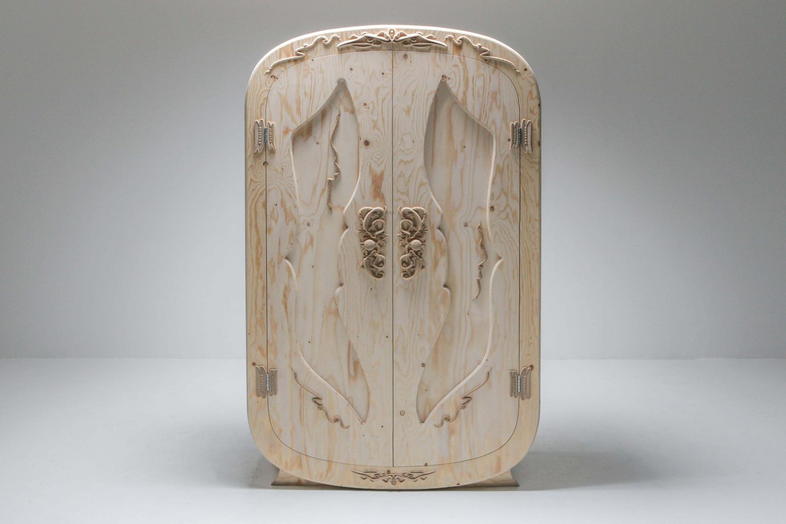'Wood Blend Cabinet' Ornamental Round Edge Plywood Cabinet, Schimmel & Schweikle photo for sale