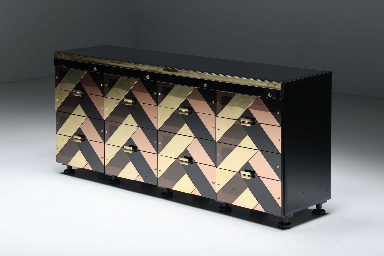 Black & Gold Hollywood Regency Sideboard, 2000s photo furniture