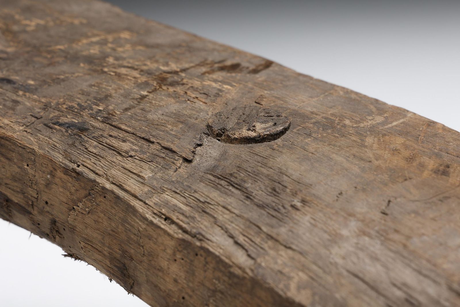 Wabi Sabi Rustic Tripod Stool, Side Table, Auvergne, France, Circa 1900 photo vintage