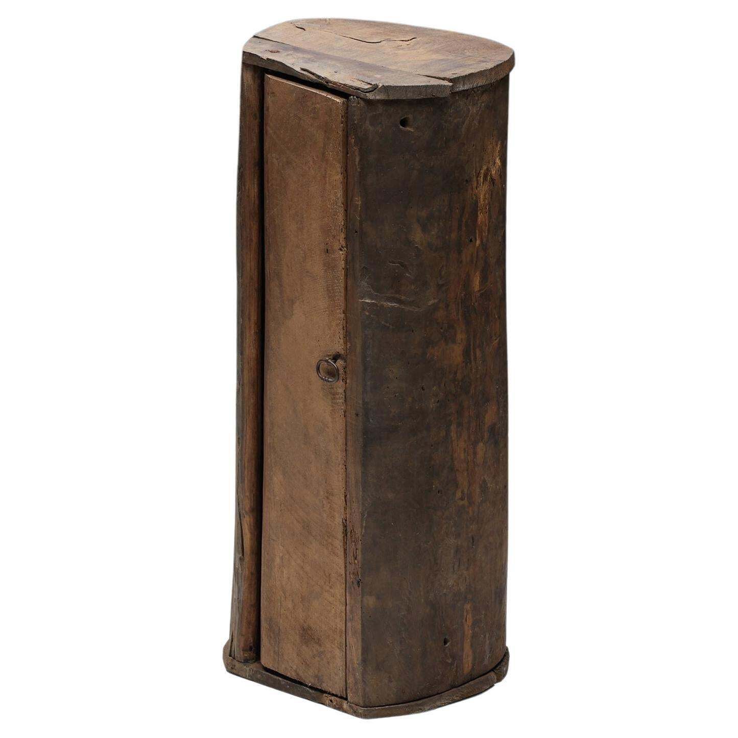 Art Populaire Monoxylite Cabinet, Ardèche, 19th Century