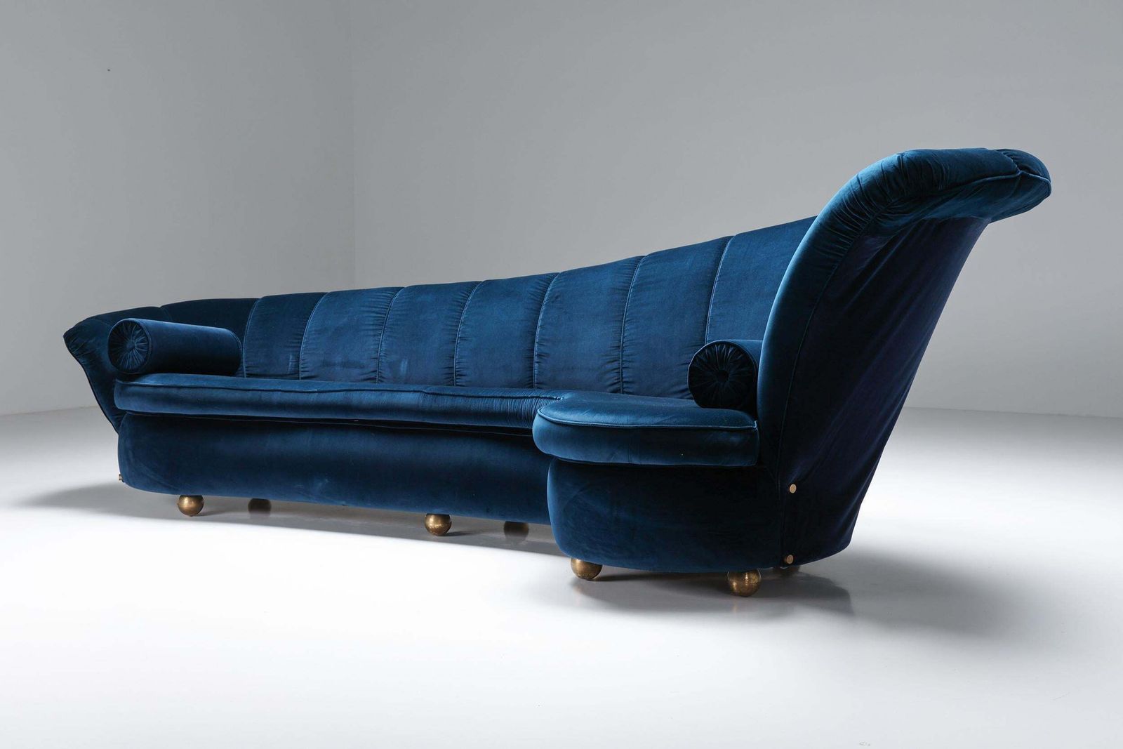 Velvet Sofa Attributed To Marzio Cecchi, Italian Design, Glam Canape, 1970's photo vintage