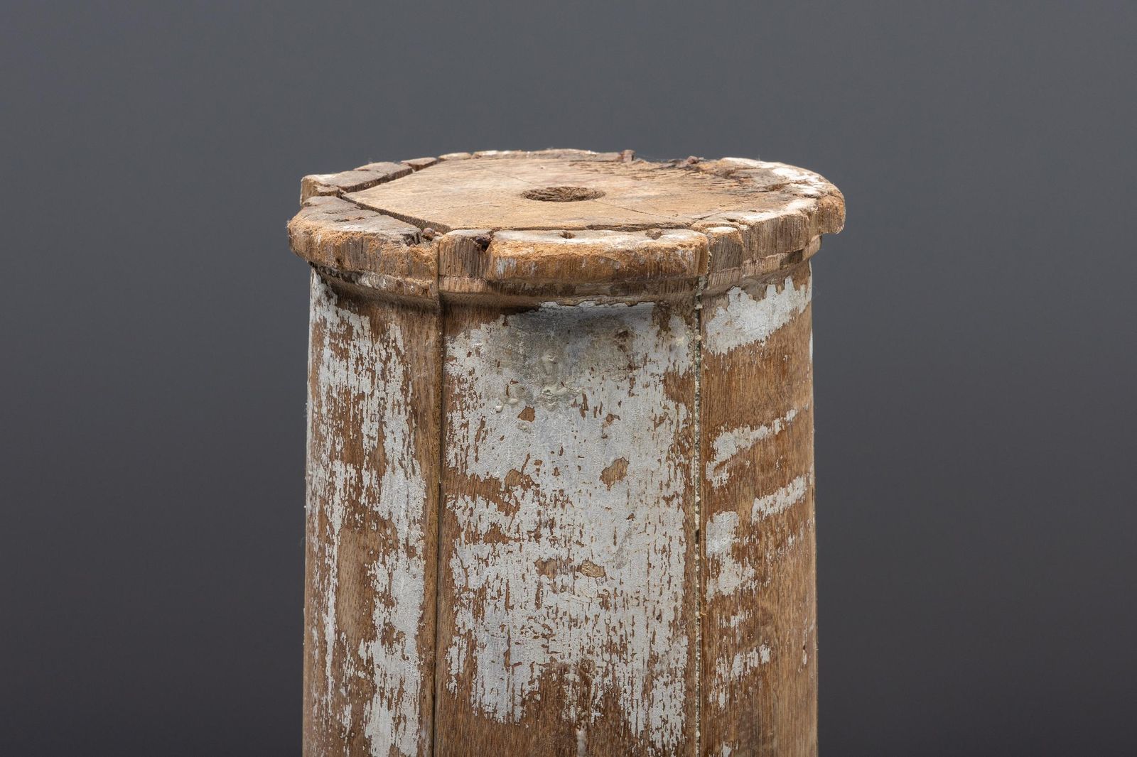 photo furniture Pair Of Partly Patinated Wooden Columns, 19th Century