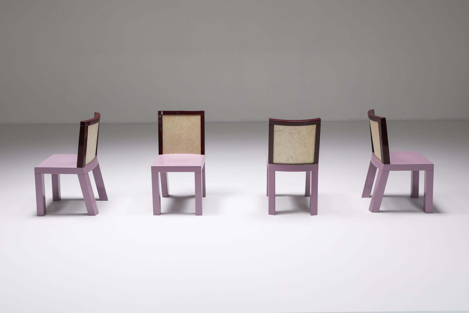 9600.0 Postmodern Ettore Sottsass Pink Dining Chairs For Leitner, 1980s photo