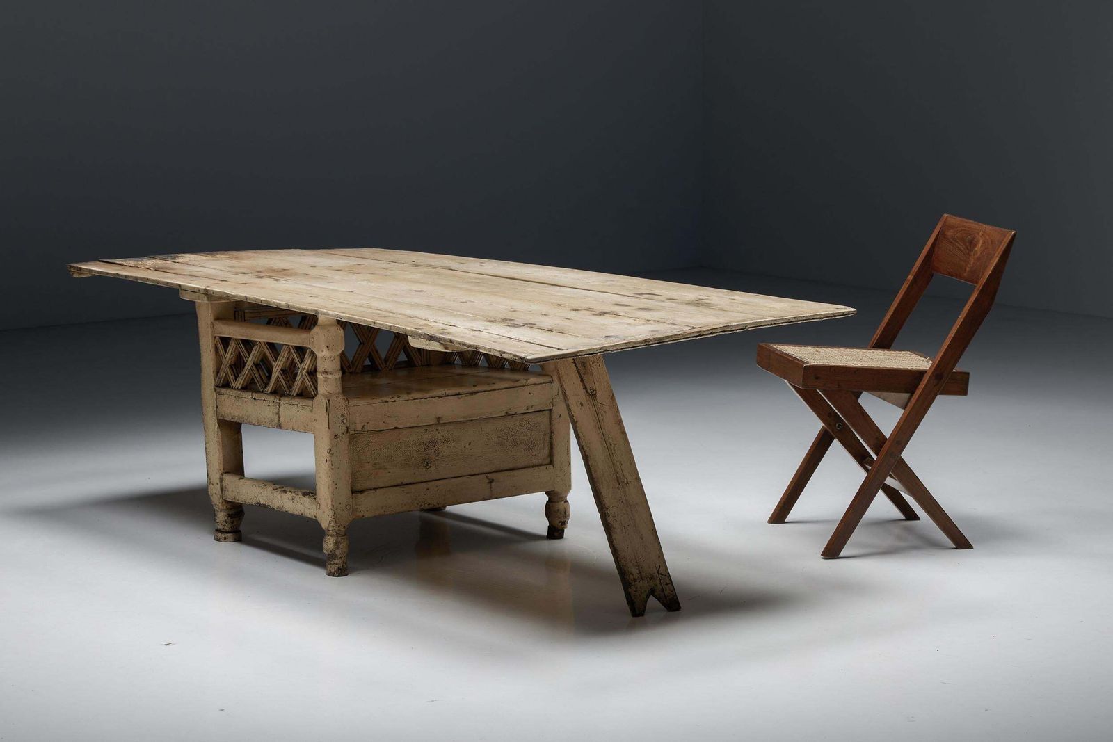 Irish Wooden Settle Chair, 19th Century photo vinterior