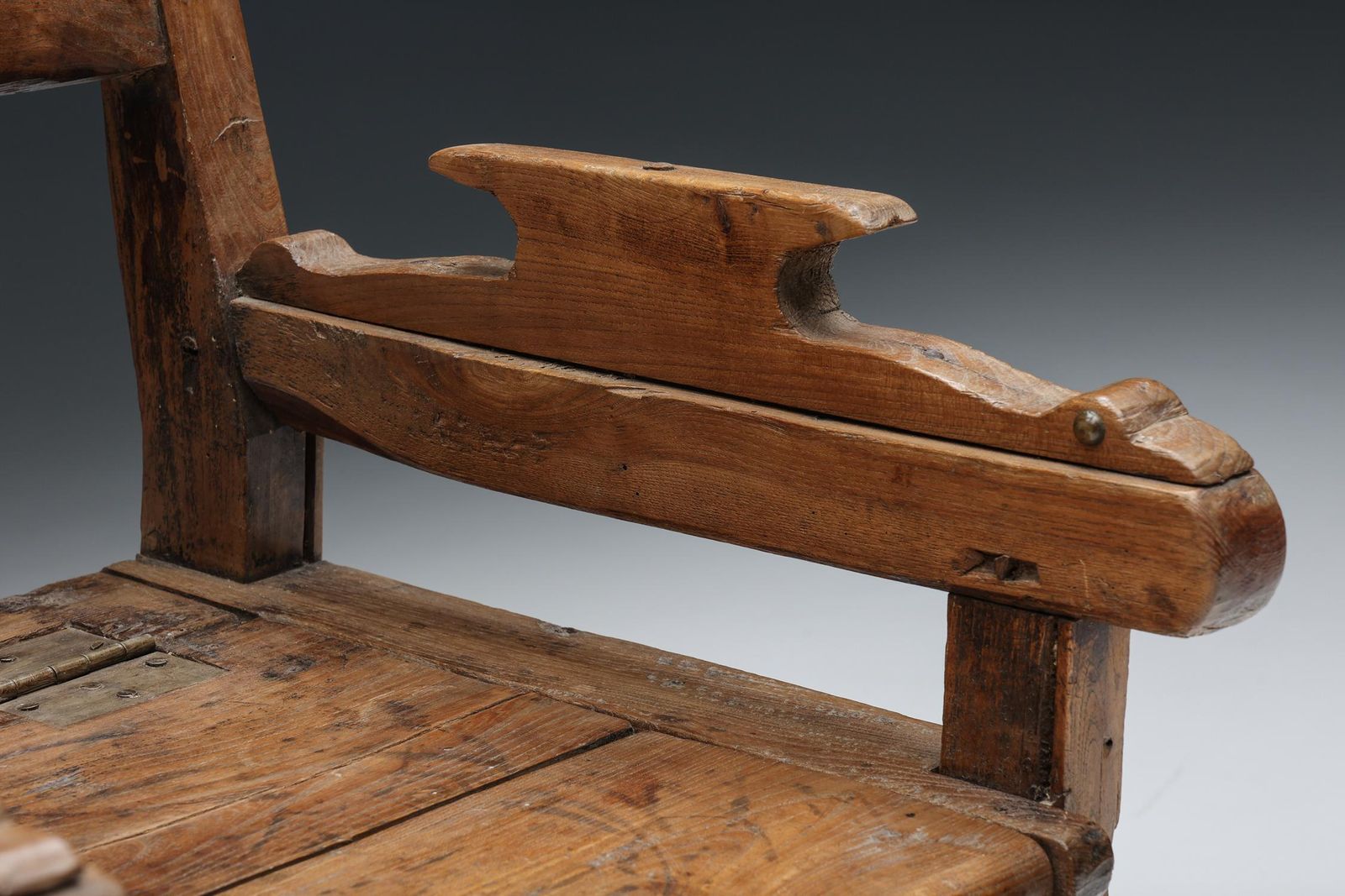 Wooden Armchair With Storing Space, France, 1872 photo vintage