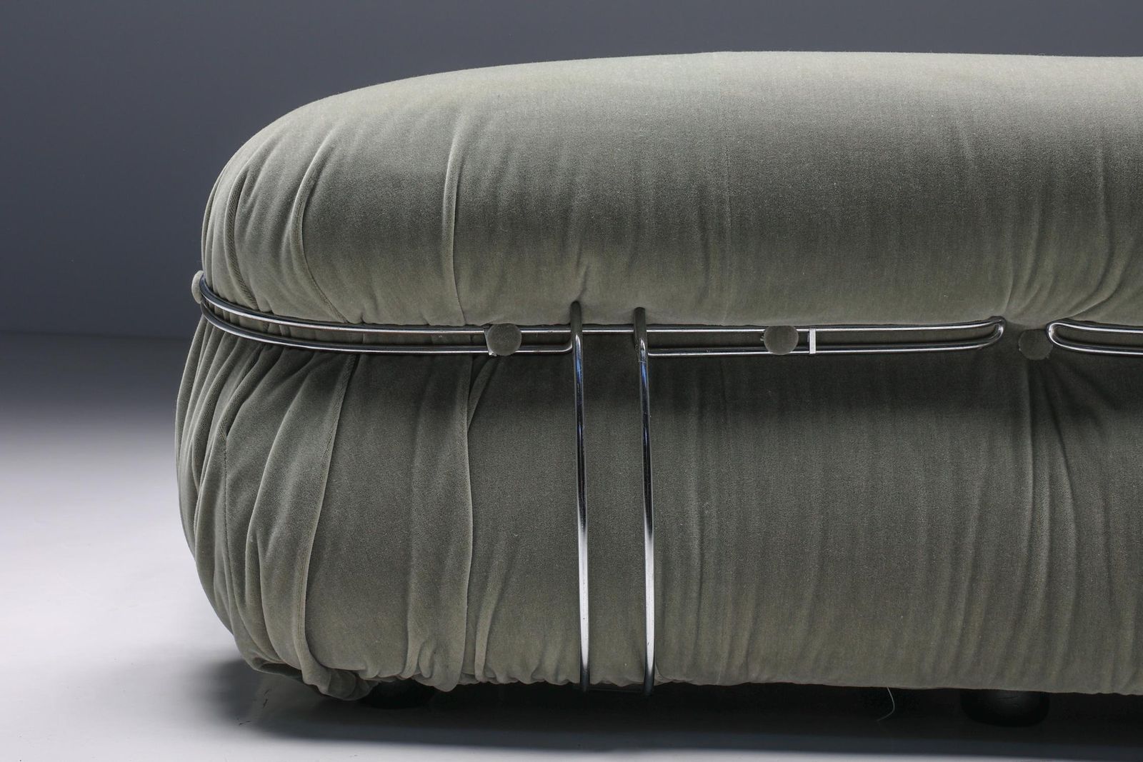 photo for sale Soriana Two Seater By Afra & Tobia Scarpa For Cassina, Green Mohair