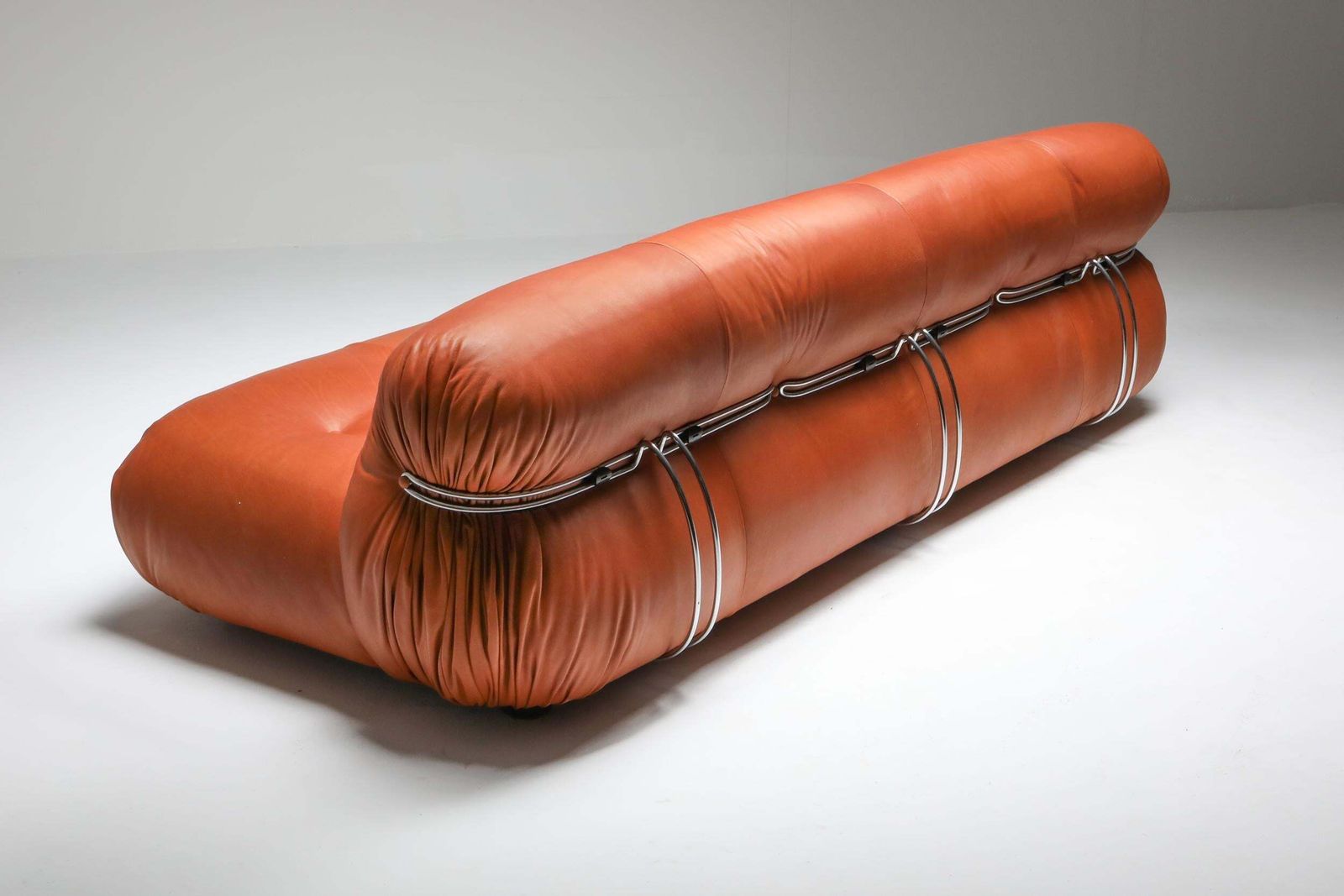 Cassina 'Soriana' Cognac Leather Sofa By Afra And Tobia Scarpa, 1970s photo buy