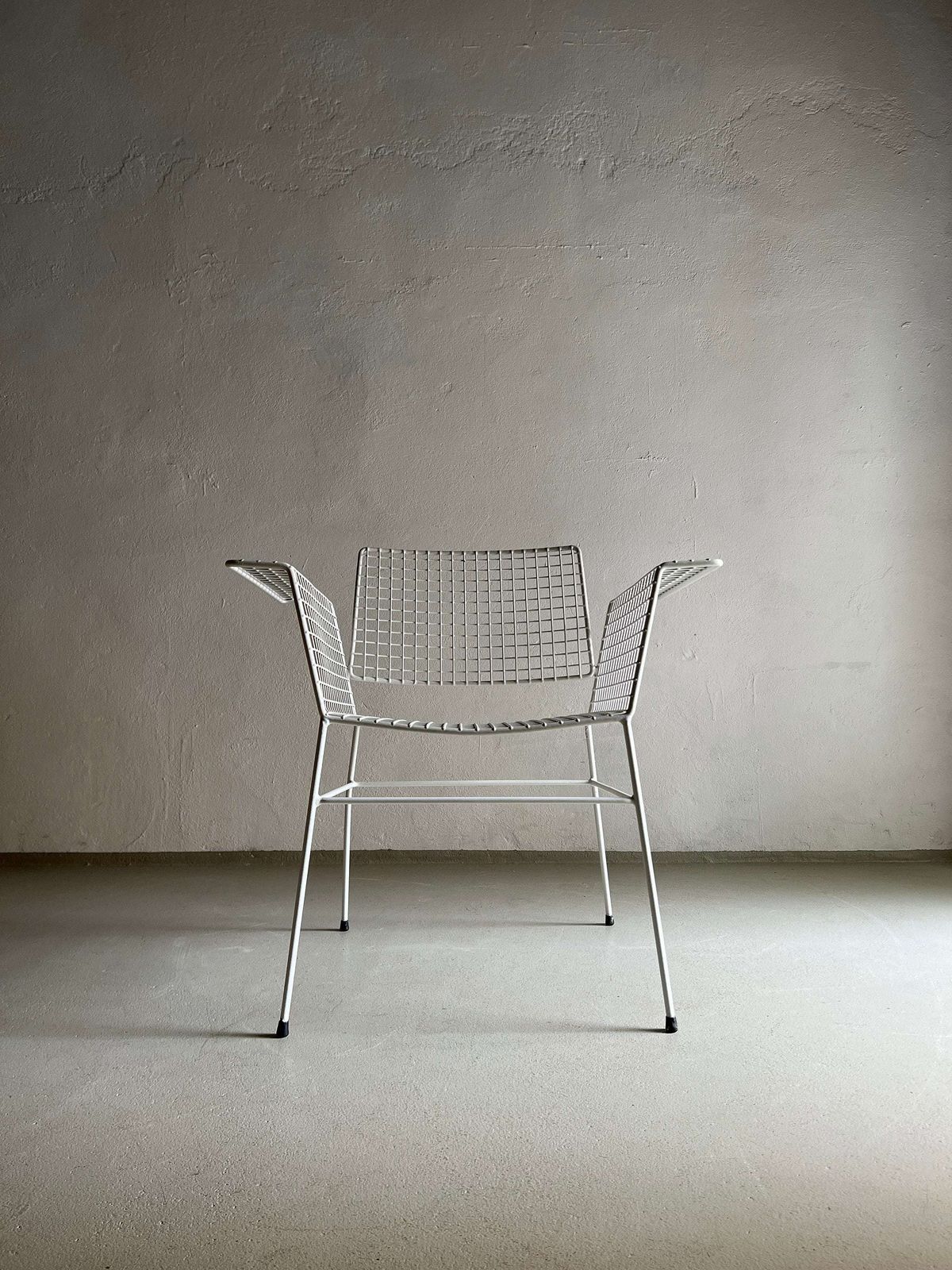 White Metal Wire Chair | Erlau | Garden Patio Outdoor Bistro | 1960s photo for sale