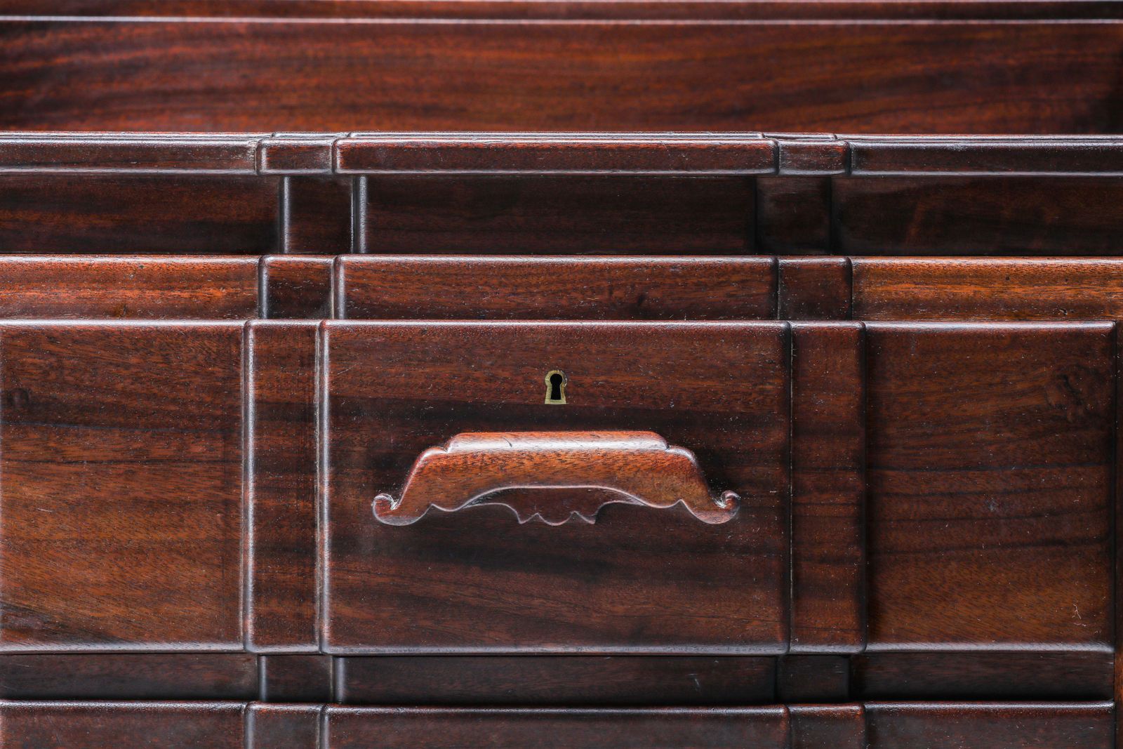 photo furniture Walnut And Ebony Rare Sculptural Dutch Art Deco Sideboard