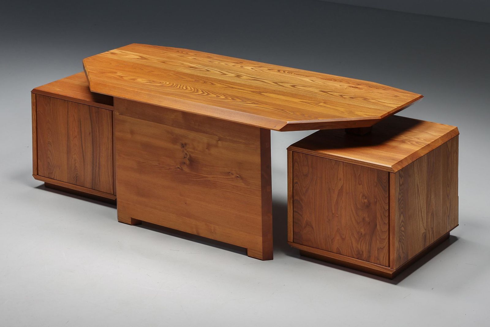 B40 Desk In Solid Elm By Pierre Chapo, France, 1960s photo buy