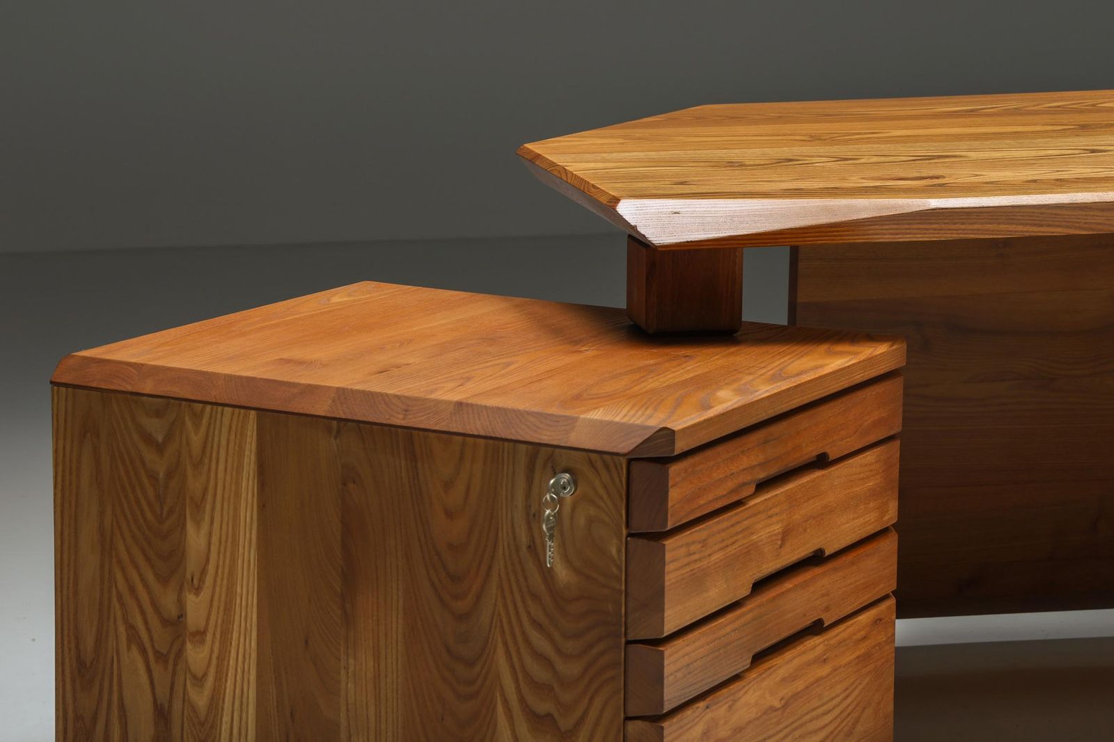 photo for sale B40 Desk In Solid Elm By Pierre Chapo, France, 1960s
