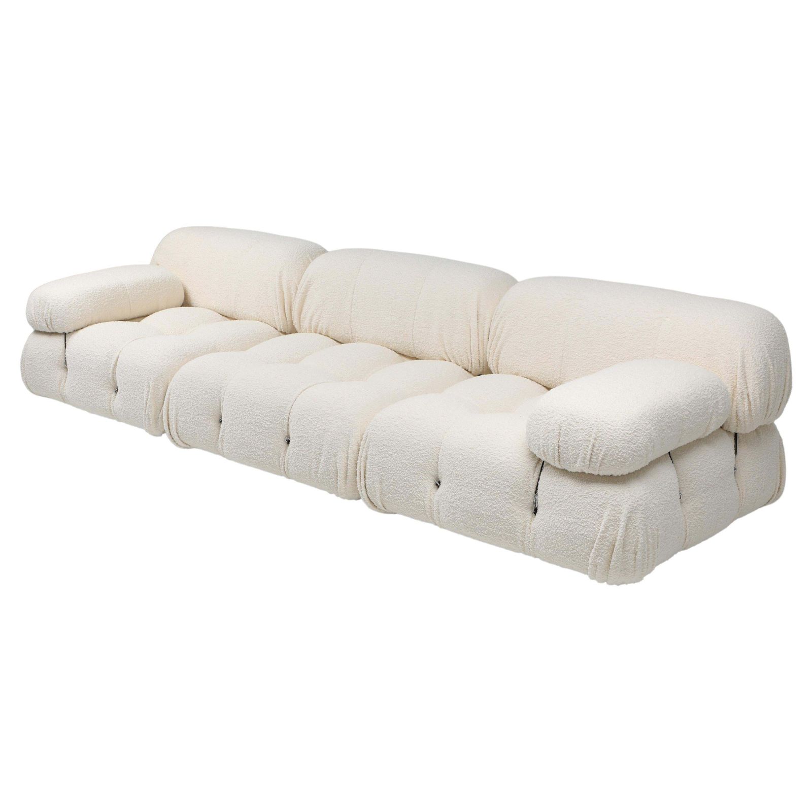 Camaleonda Three Seater In Boucle Wool With 2 Armrests By Mario Bellini, 1970's