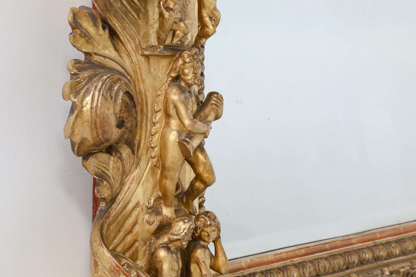 Gilt Wood Antique Mirror, French Louis XV Style, 19th Century photo vinterior