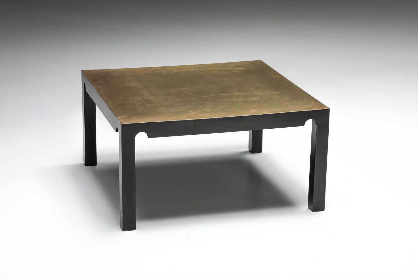 Post Modern Brass And Black Steel Coffee Table By Emiel Veranneman, 1970's photo 3482.0