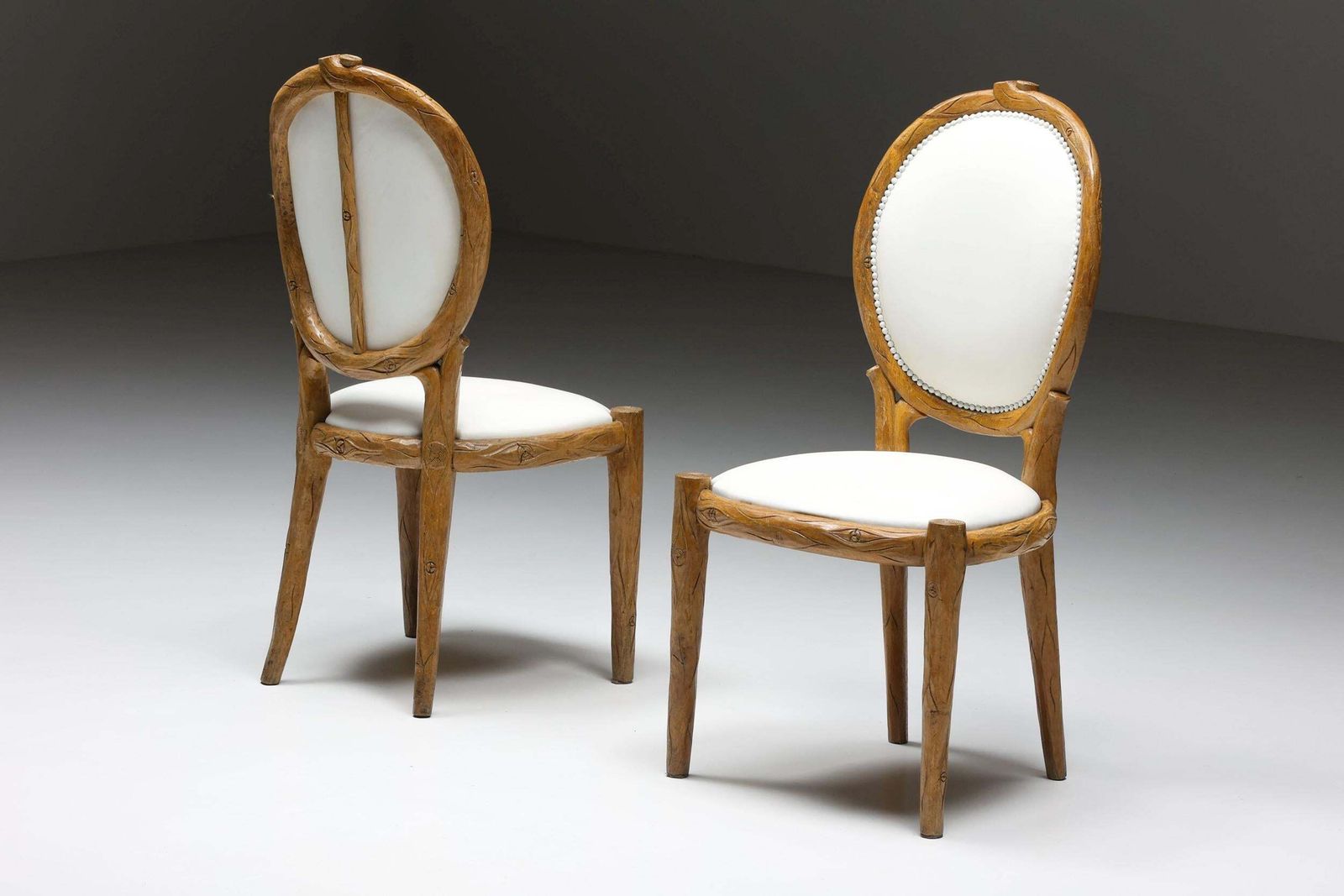 Thonet Style Hand Carved Wooden Dining Chairs, Mid Century Modern, 1960s photo Furniture