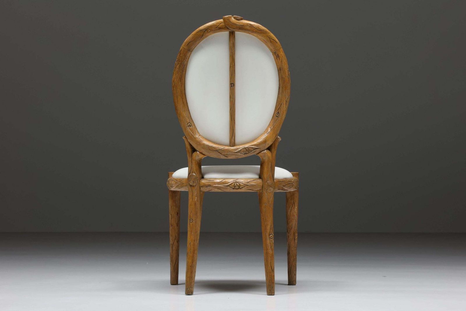Thonet Style Hand Carved Wooden Dining Chairs, Mid Century Modern, 1960s photo vinterior