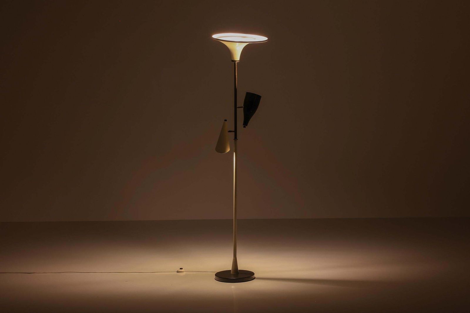 photo for sale Italian Yellow & Black Floor Lamp, Mid Century Modern, Space Age, 1950's