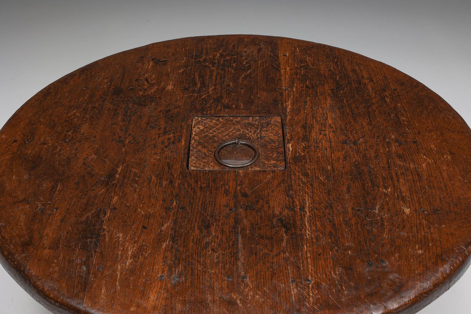 Round Rustic Coffee Table With Ring IV, France, 1960s photo 3821.0