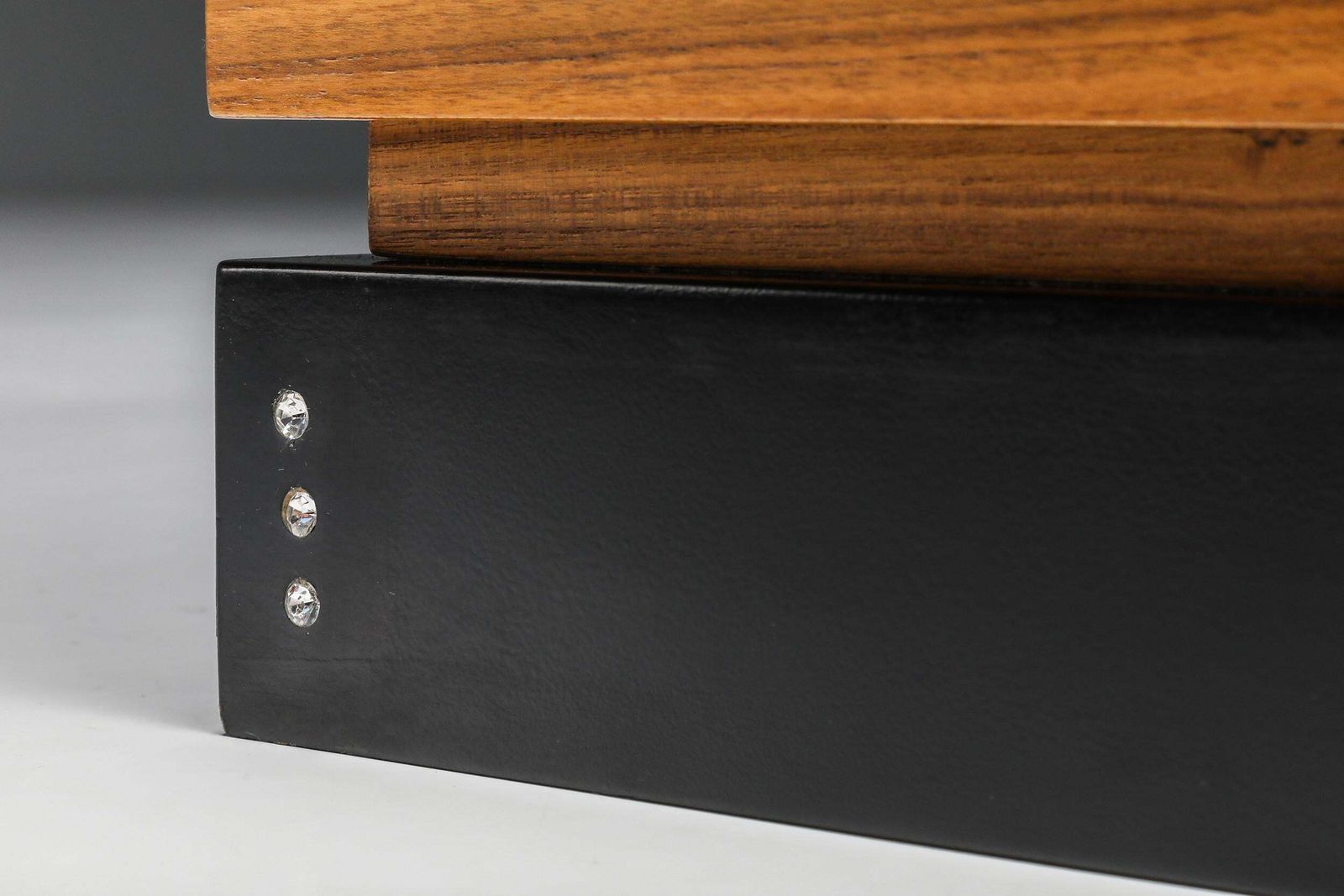 Pierre Cardin Black Lacquer And Teak Drawer Cabinet, Postmodern Credenza, 1970's photo buy