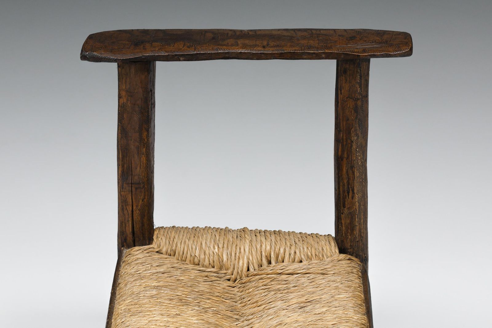 photo for sale "Art Populaire" Folk Art Stool From The Auvergne, Mid Century Rustic 1800's