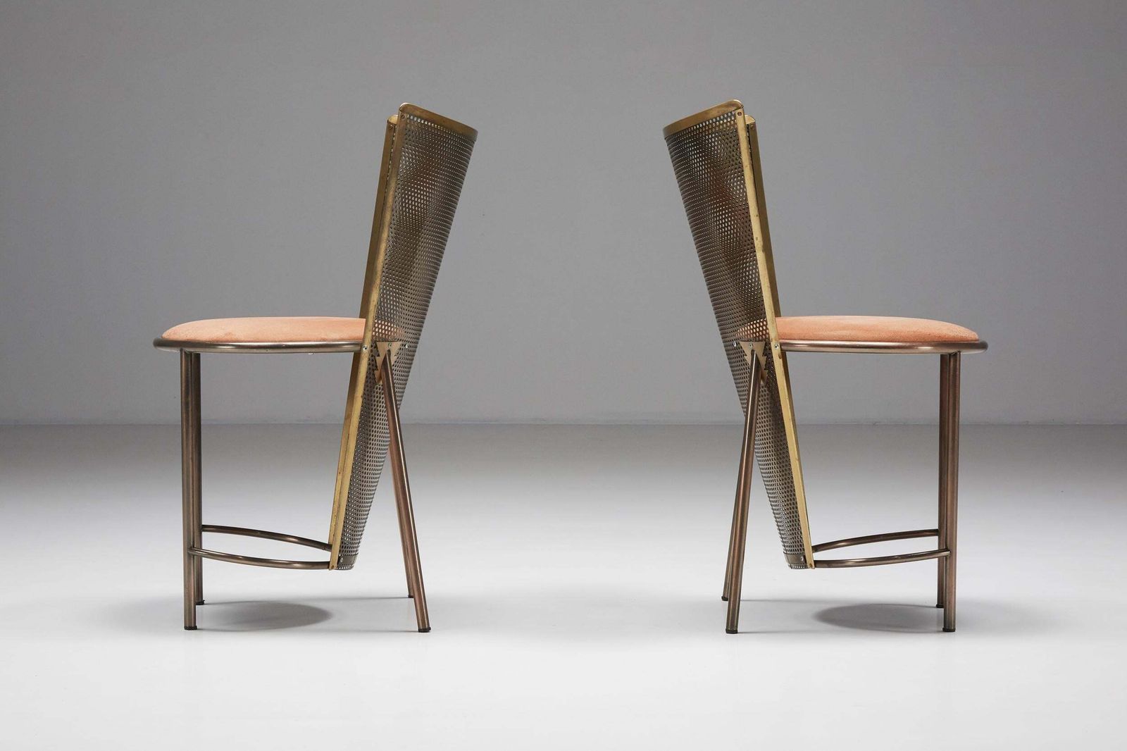 Post Modern Frans Van Praet '92 Brass Chairs, World Expo Belgian Pavillion photo buy