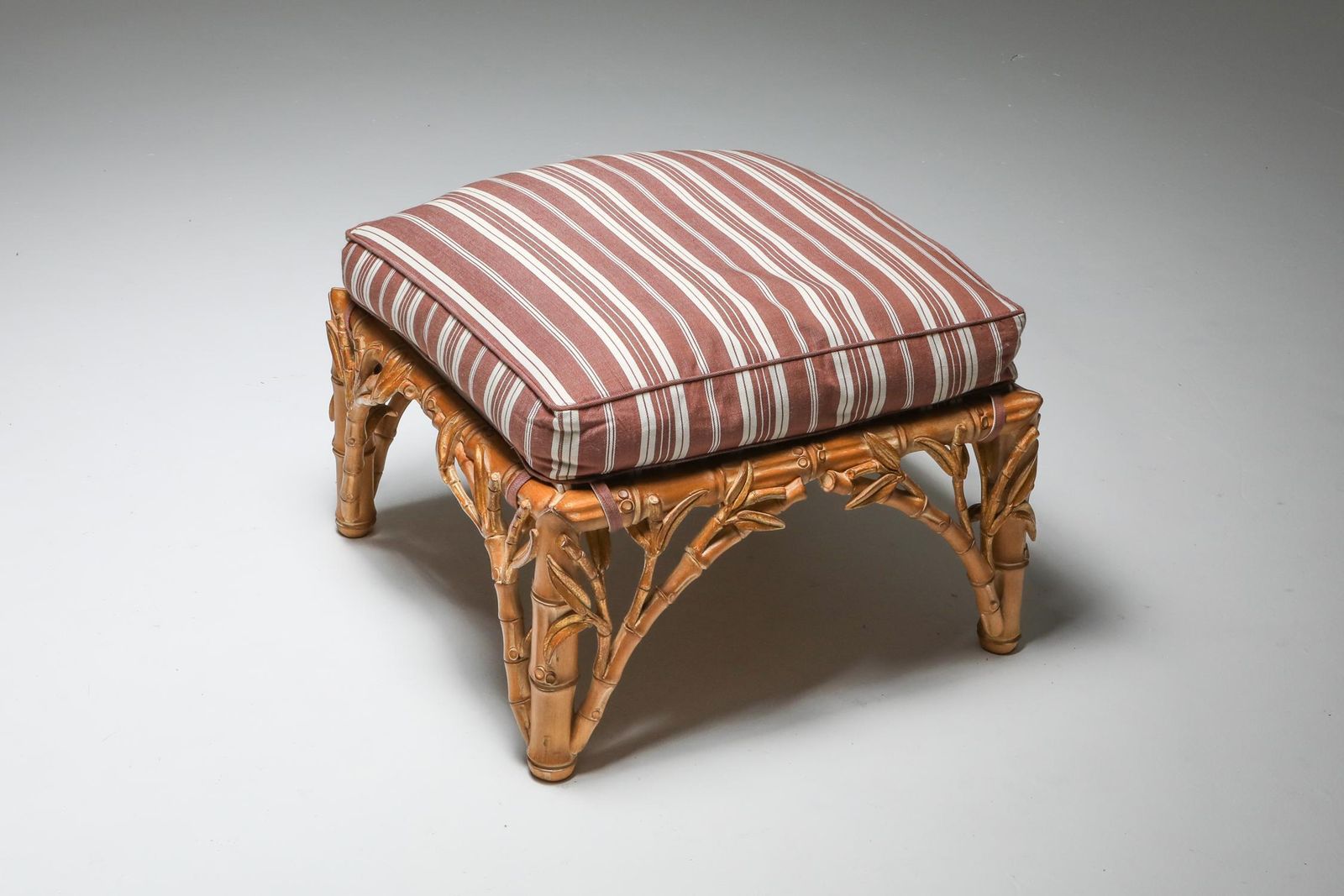 Bamboo Pair Of Ottoman, Arpex, Italy, 1970s photo vinterior