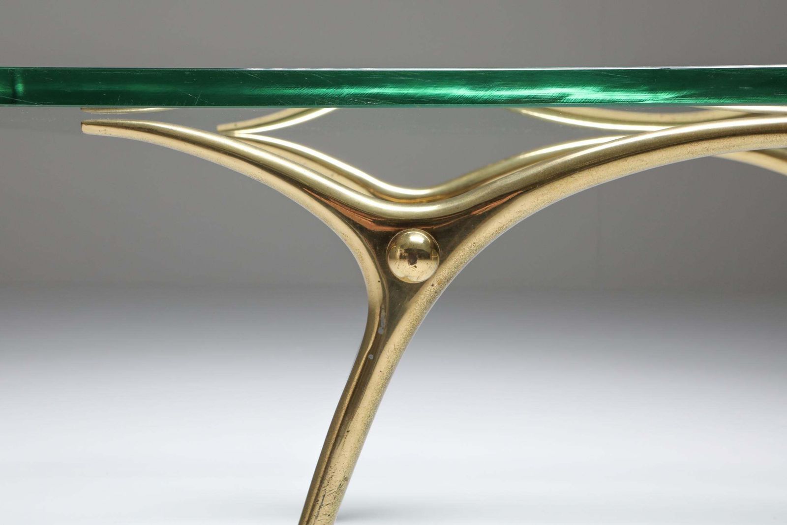 Bronze Hollywood Regency Coffee Table By Kouloufi photo vintage