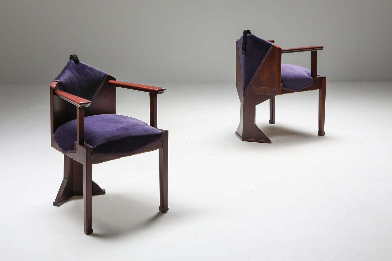 Dutch Art Deco ‘Amsterdamse School’ Pair Of Armchairs photo furniture