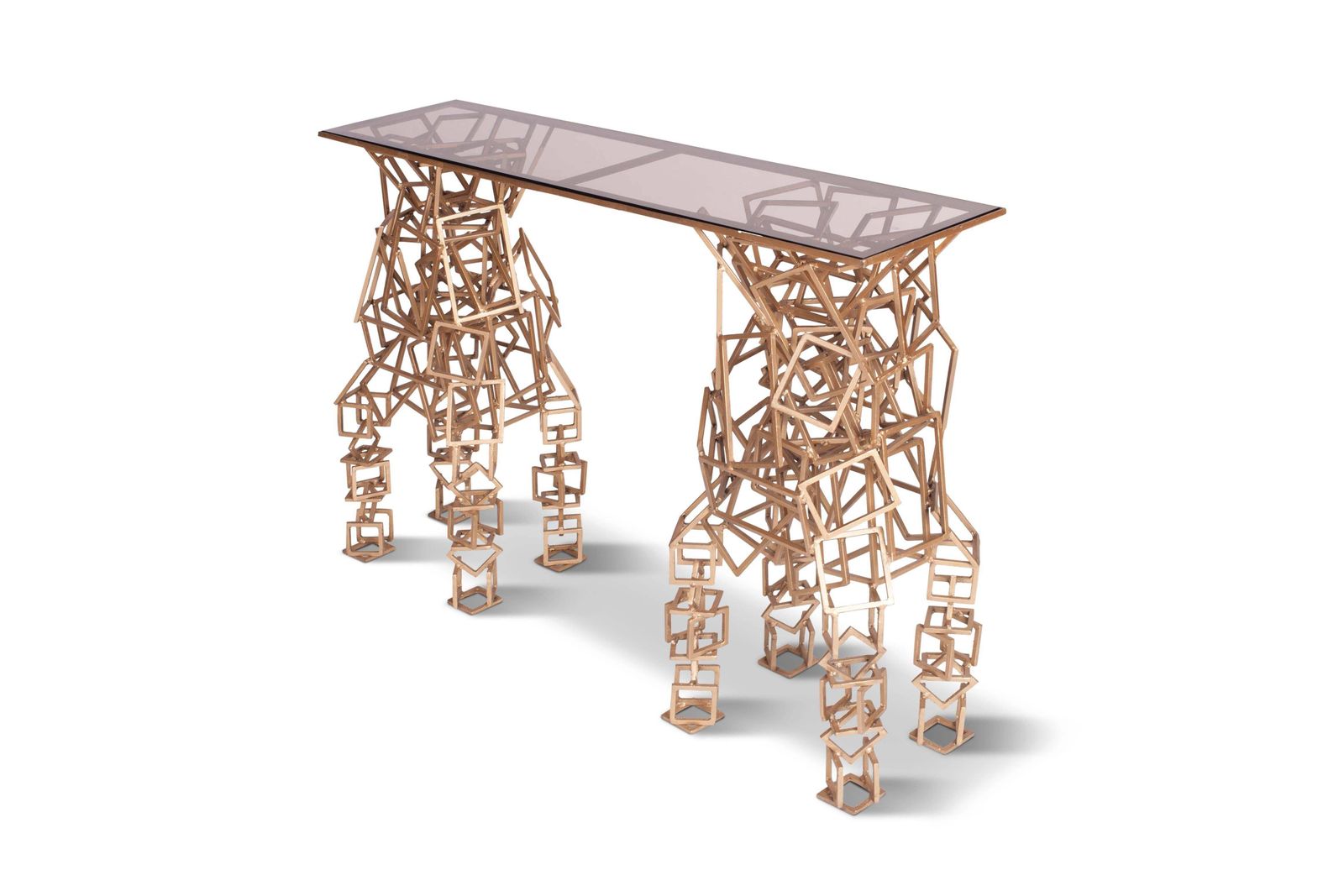 Brass Console Table In The Style Of Antony Gormley photo Furniture