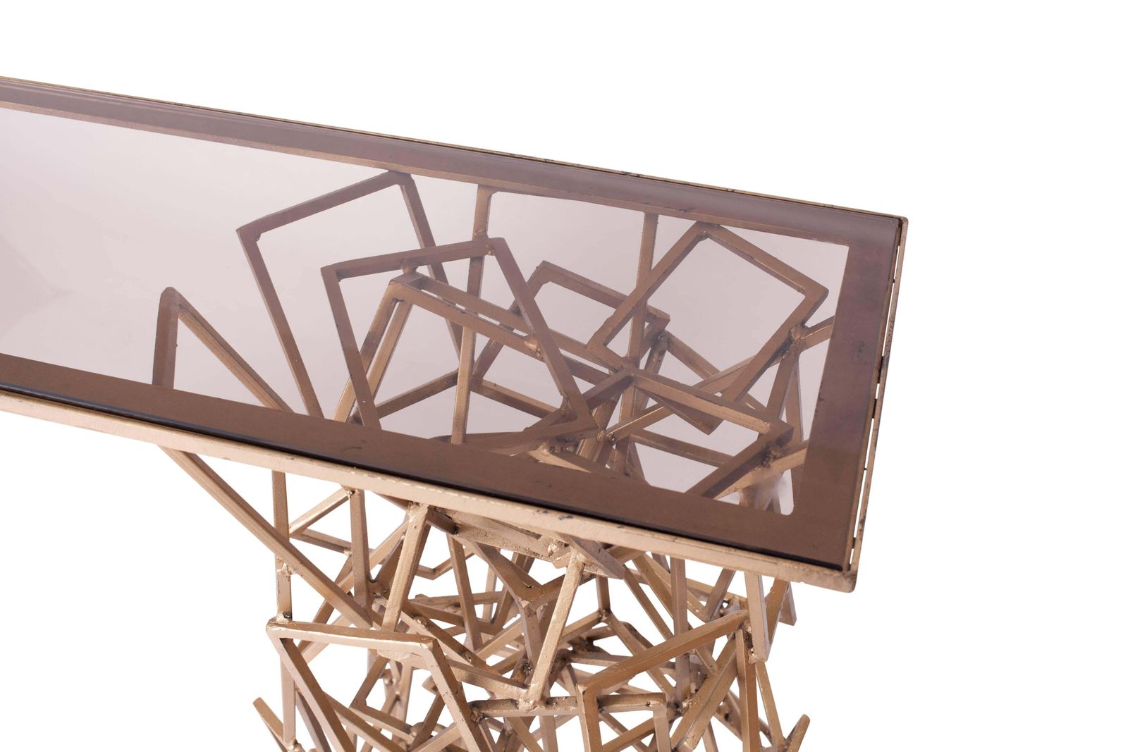 Brass Console Table In The Style Of Antony Gormley photo vinterior