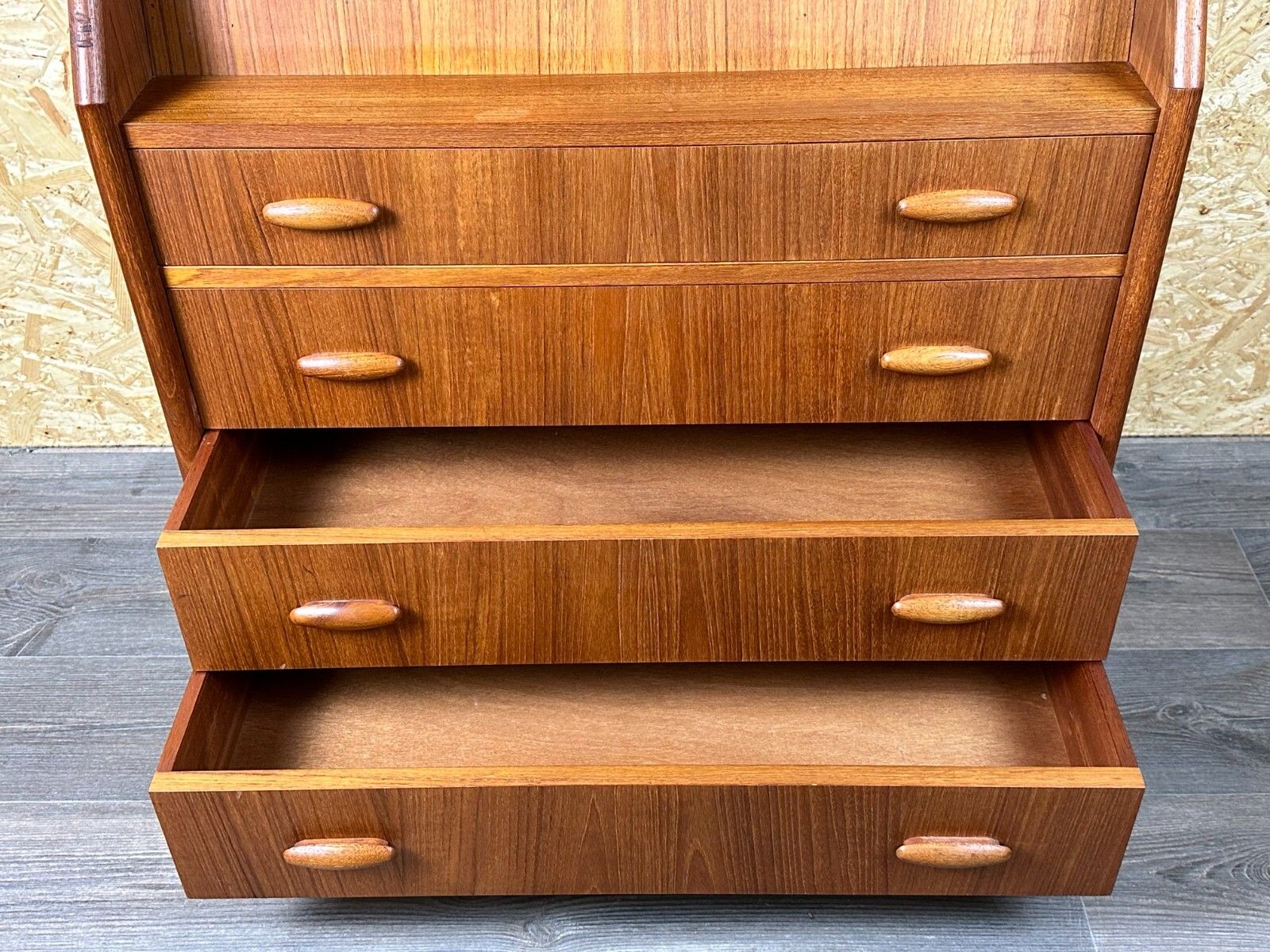 photo vintage 60s 70s Teak Secretary Chest Of Drawers Danish Modern By Dyrlund Denmark