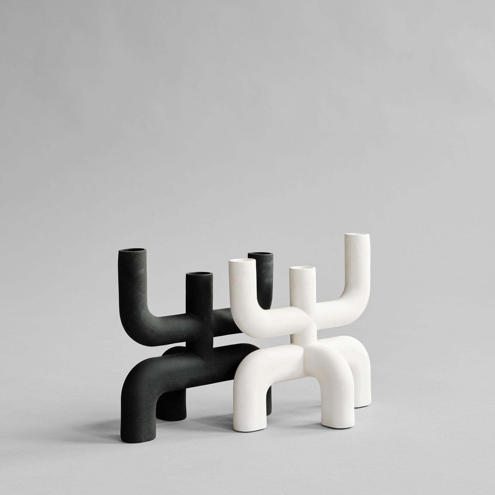 Contemporary Candleholder, Black Ceramic, Contemporary Art. photo for sale