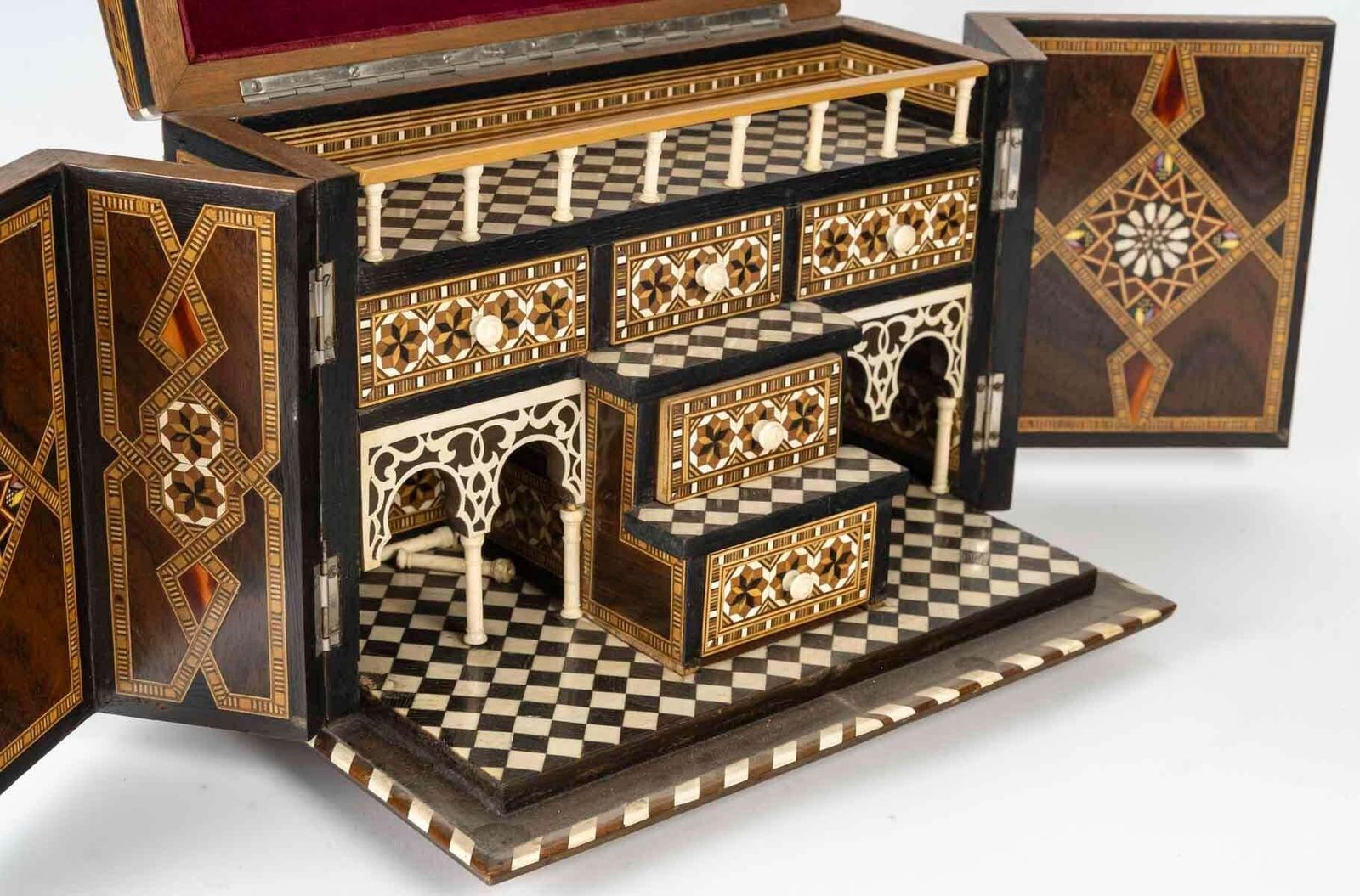 Chest, Box Forming A Cabinet, Orientalist Art, 19th Century, Napoleon III Period photo furniture