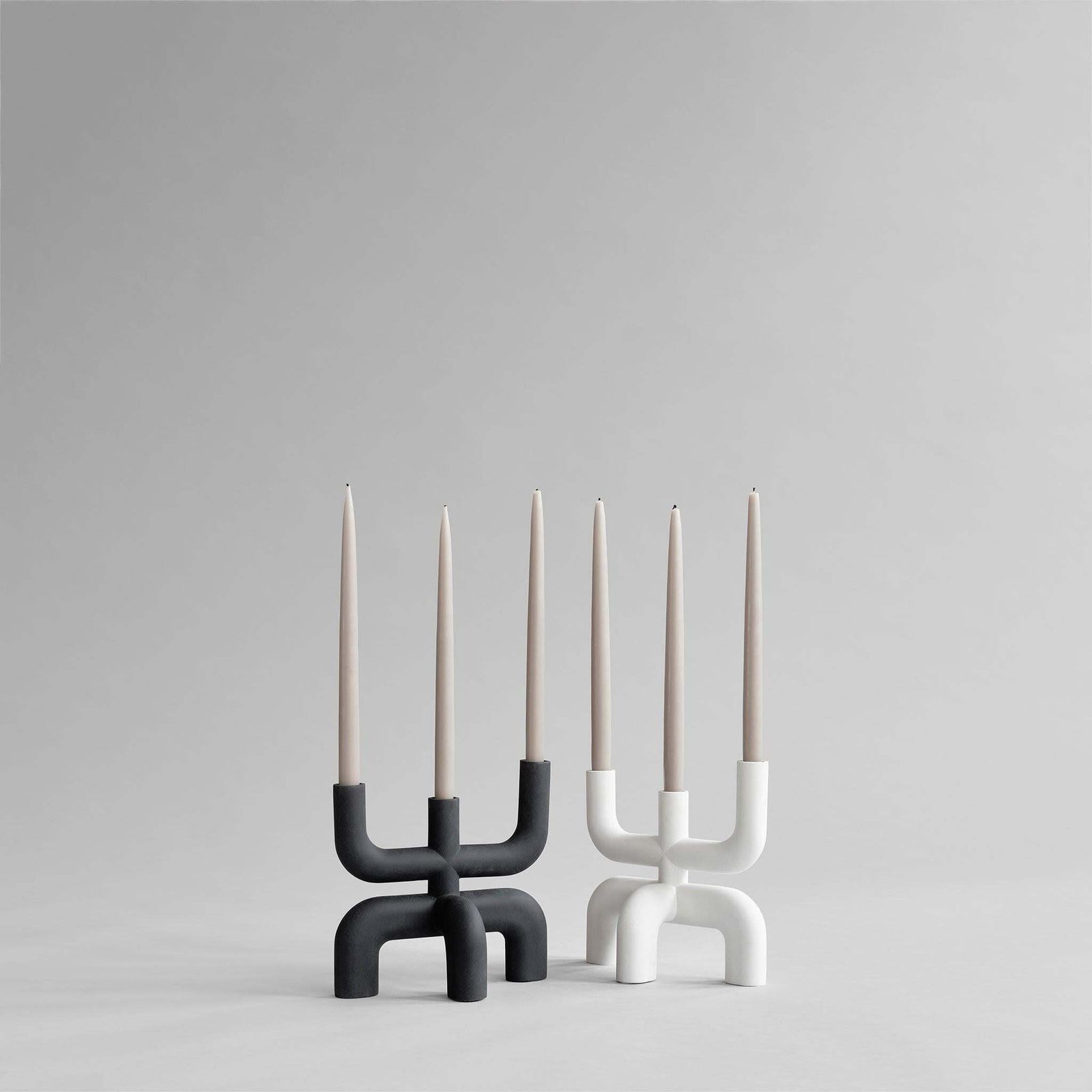 Contemporary Candleholder, Ivory White Ceramic, Contemporary Art. photo vinterior