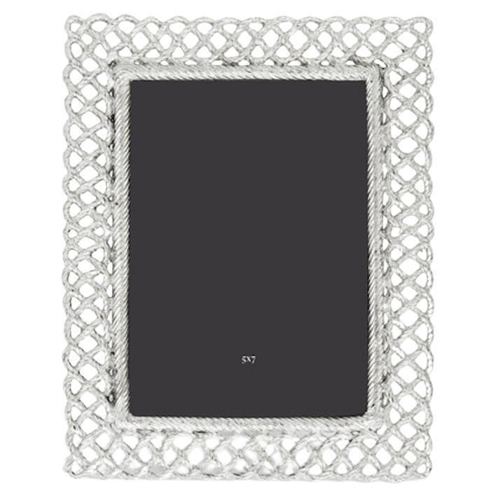 Love Knot Photo Frame In Silver Metal, Medium Size Model.