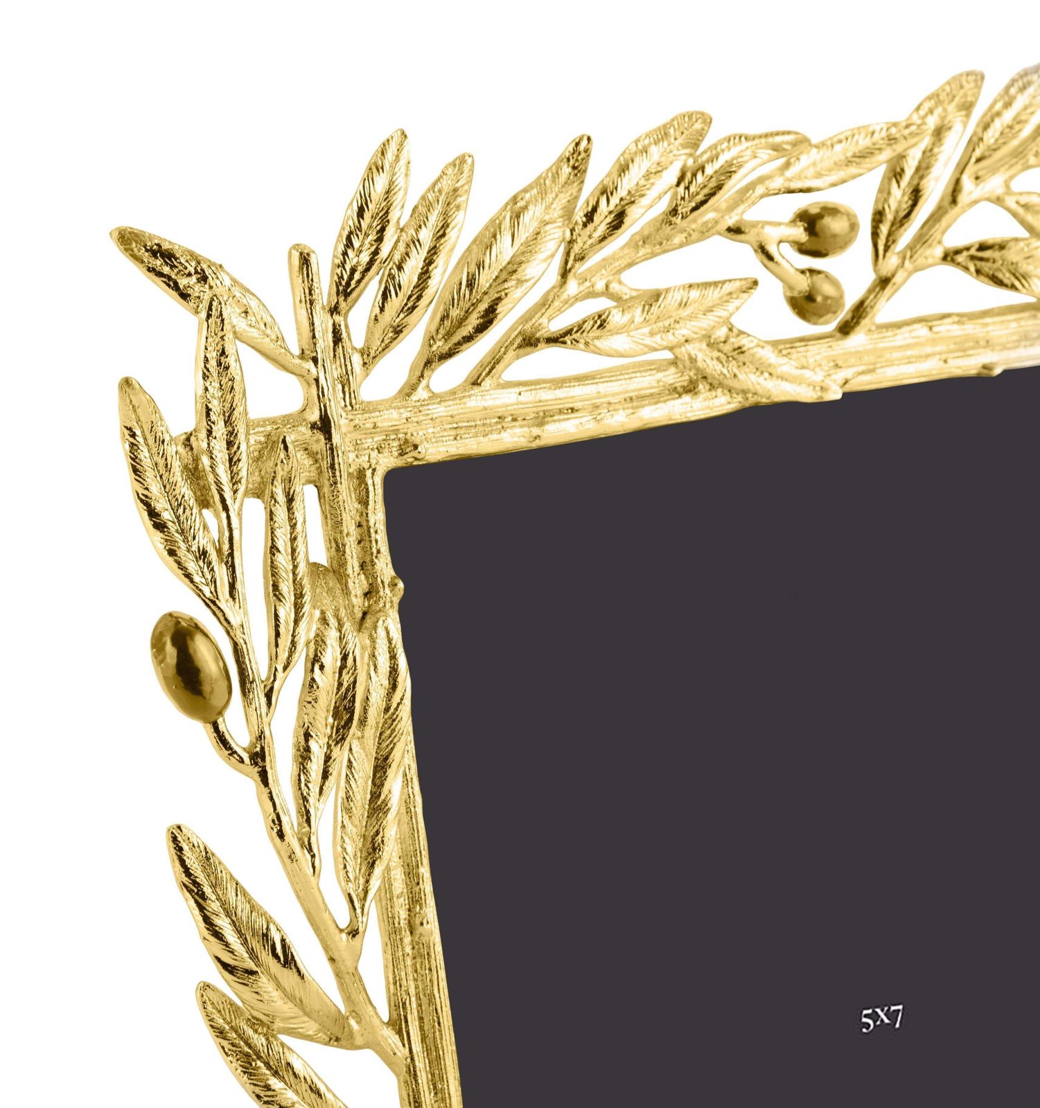 Contemporary Olive Branch Photo Frame In Gold Tone Metal. photo 601.0