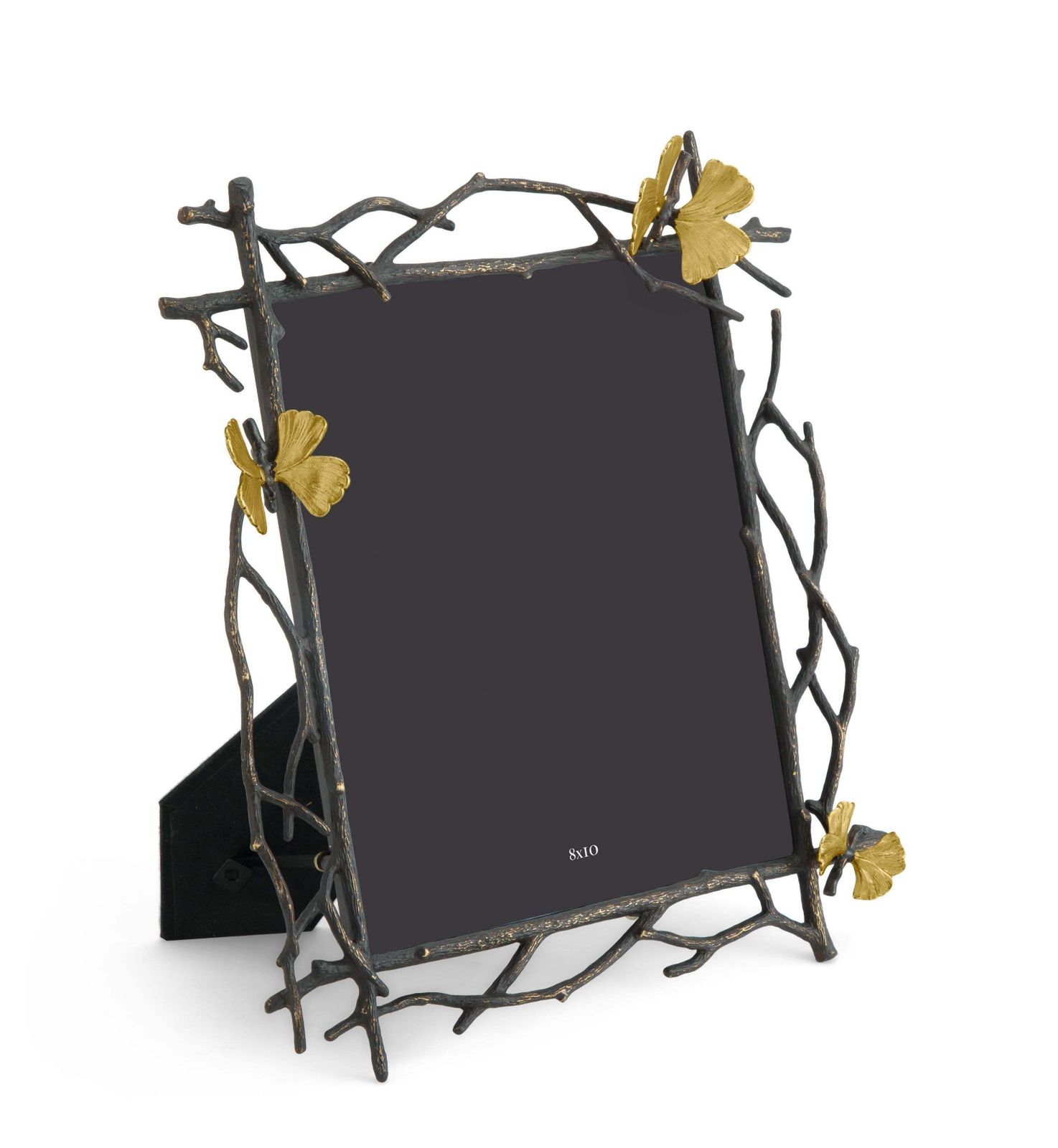 Frame With Ginkgo And Butterfly Motifs In Oxidised And Gilded Metal. photo vinterior