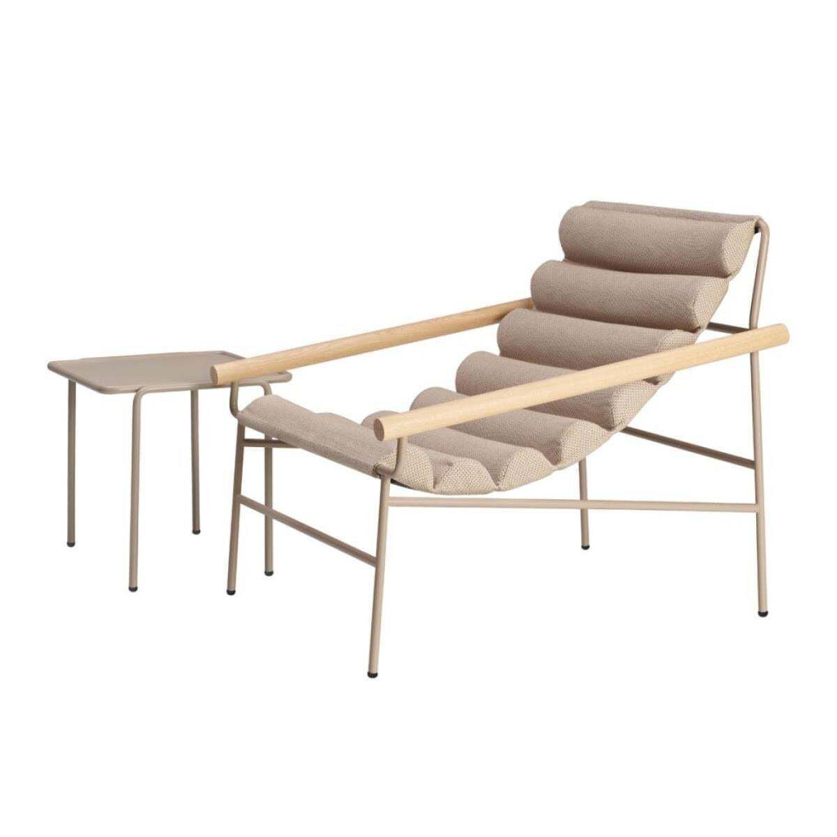 Wave Shaped 21st Century Beige Fabric Armchair Indoor Outdoor photo for sale