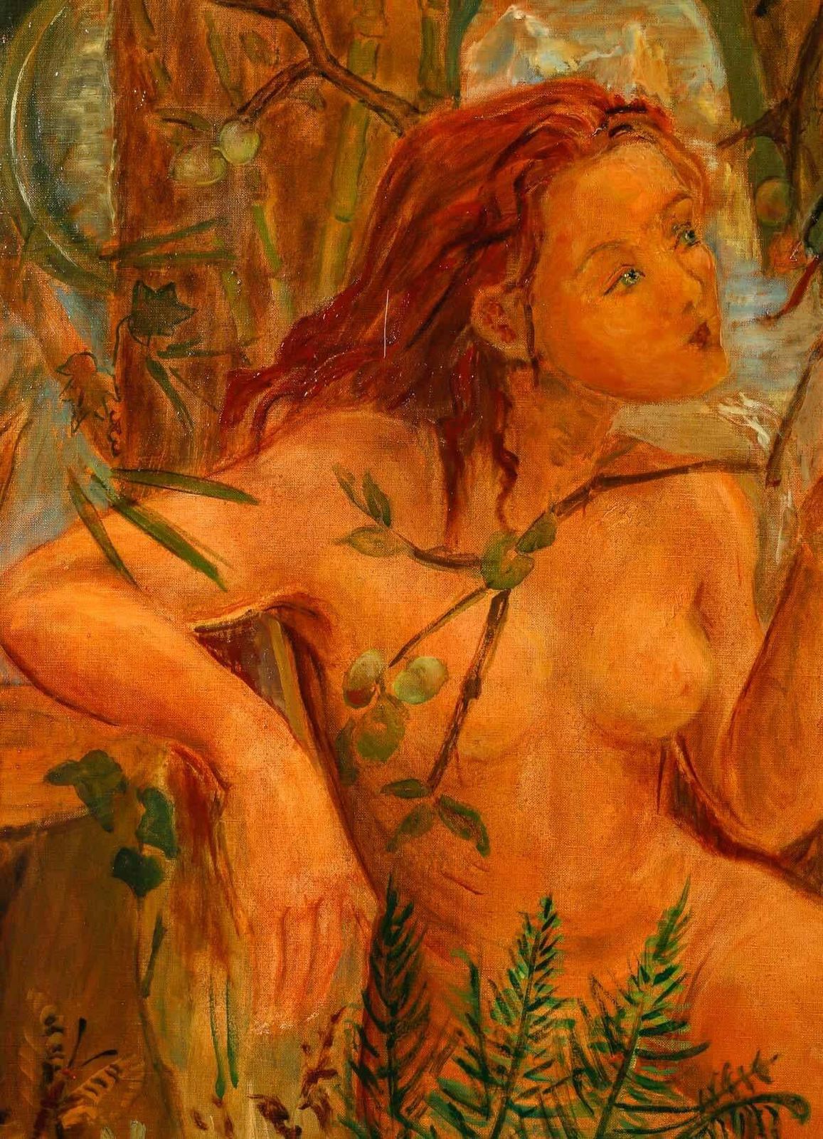photo for sale Painting, Oil On Canvas By Artist Evelyne Luez, Xxth Century.
