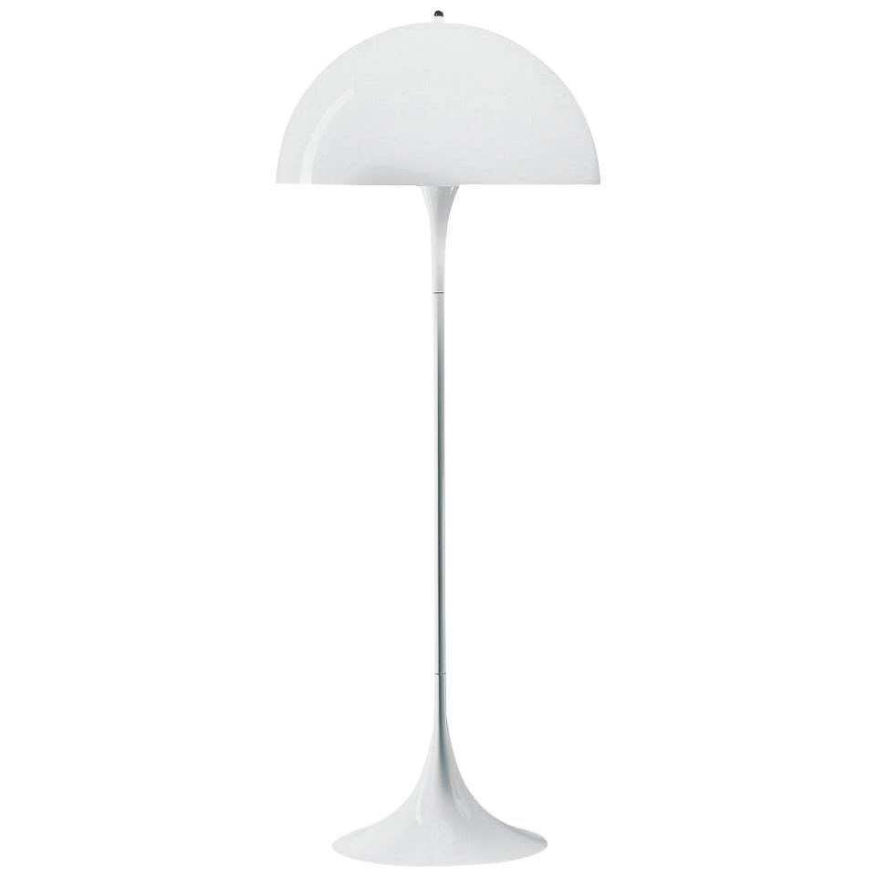 Louis Poulsen, Floor Lamp In White Opal By Verner Panton