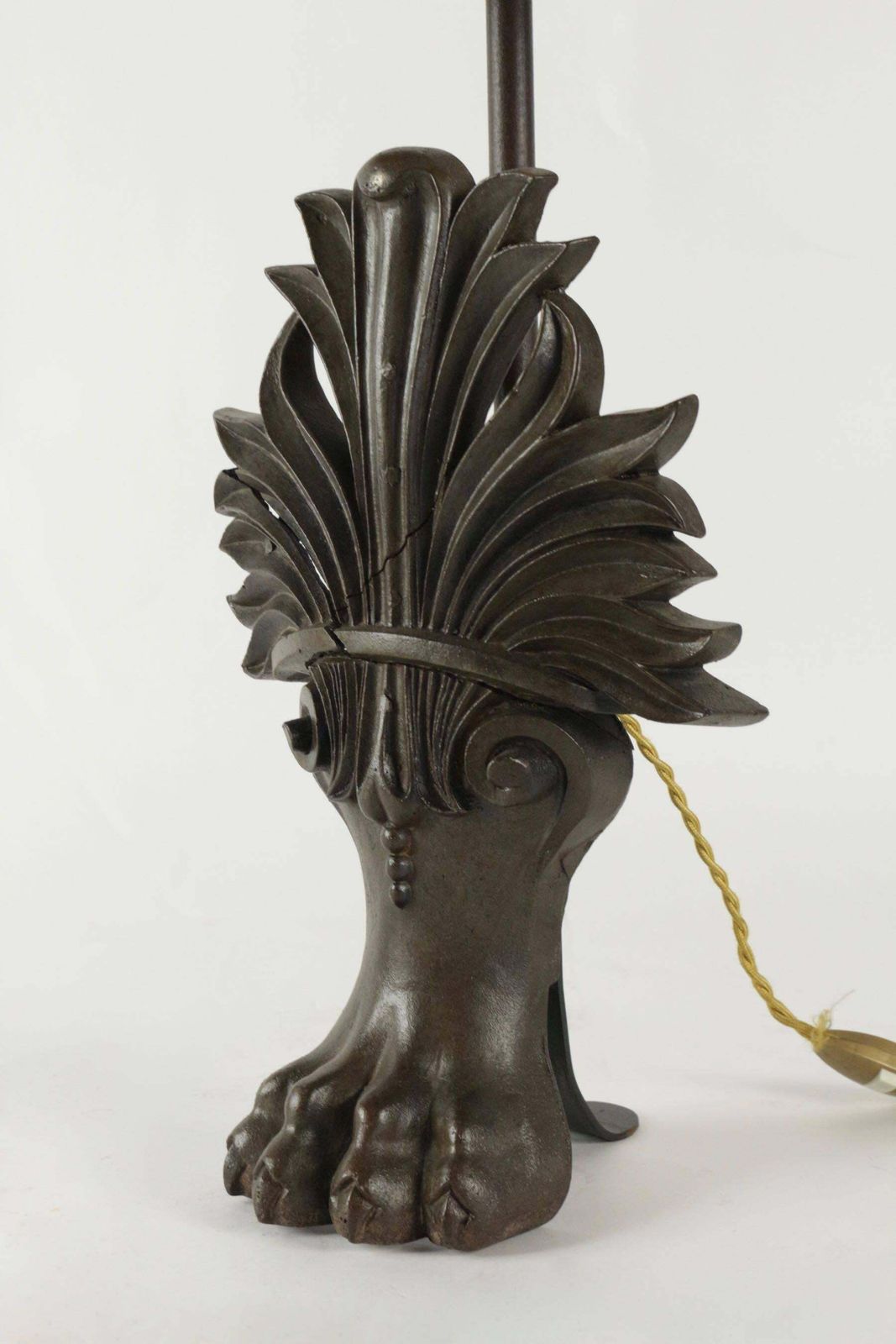 Antique Bathtub Lions Claw Foot Changed Into A Lamp, 19th Century photo furniture
