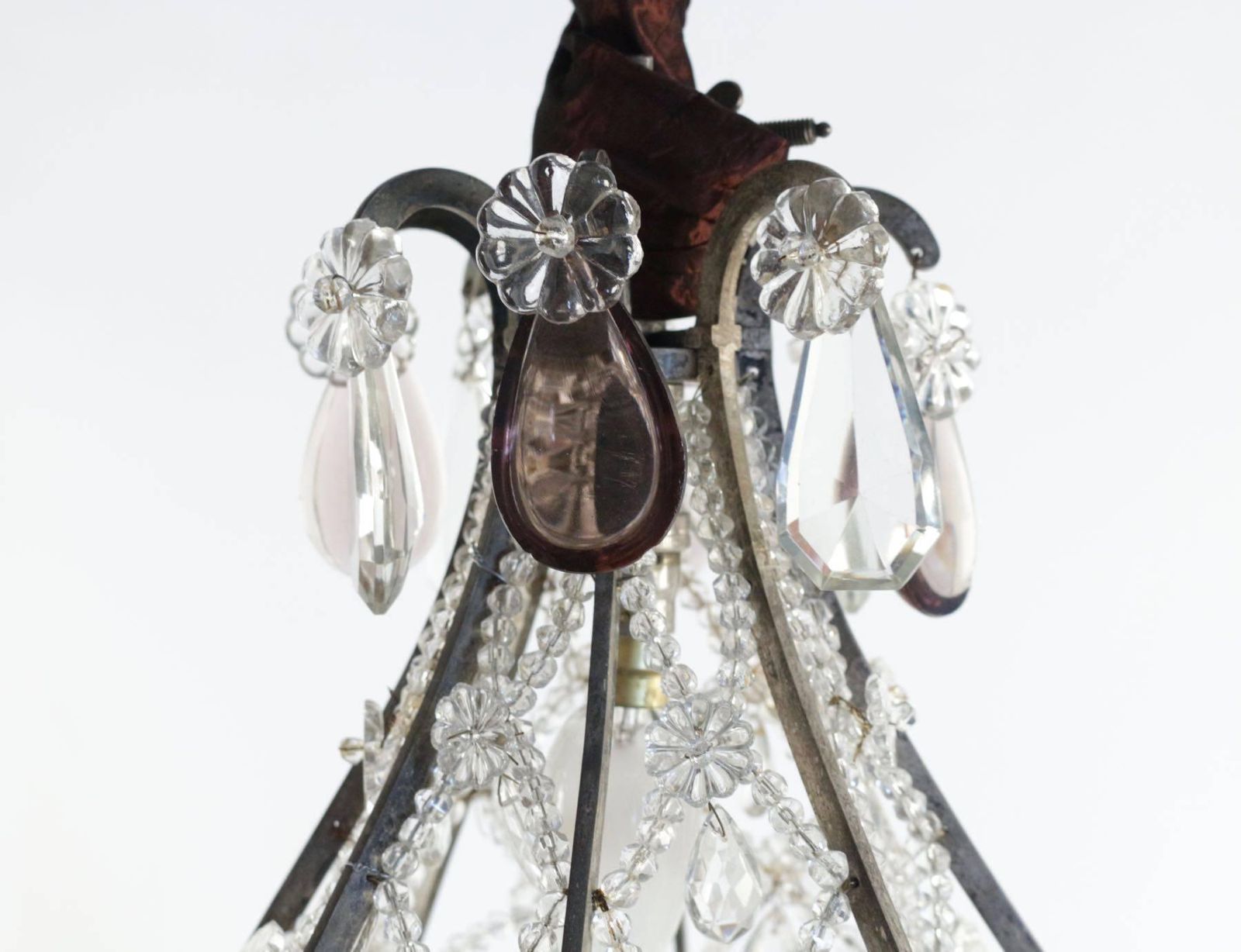 Beautiful Hot Air Balloon Style Chandelier In Silvered Bronze, 19th Century photo vinterior