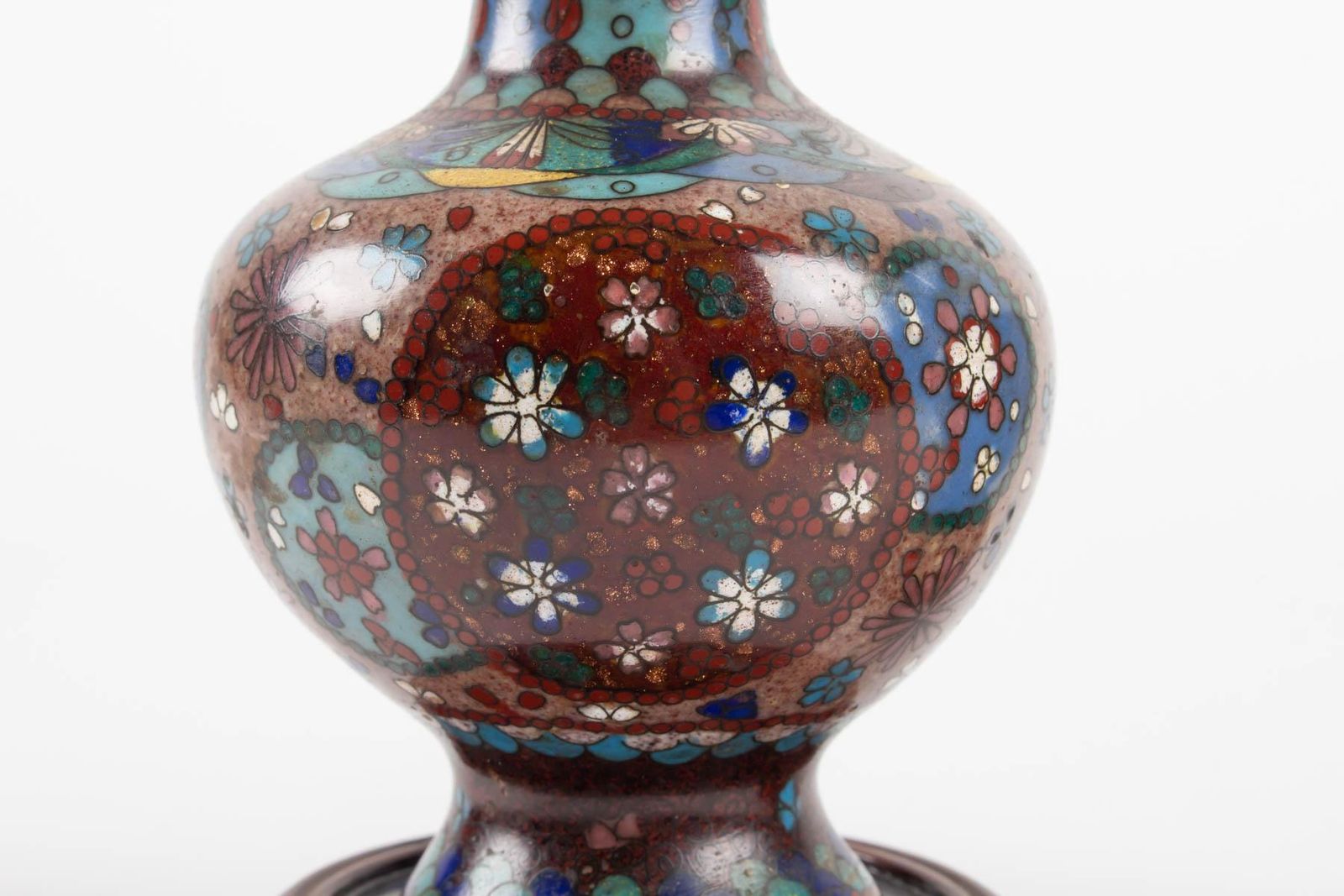 Pair Of Cloisonné Bronze Vases, Japan, Circa 1900 photo Home Decor
