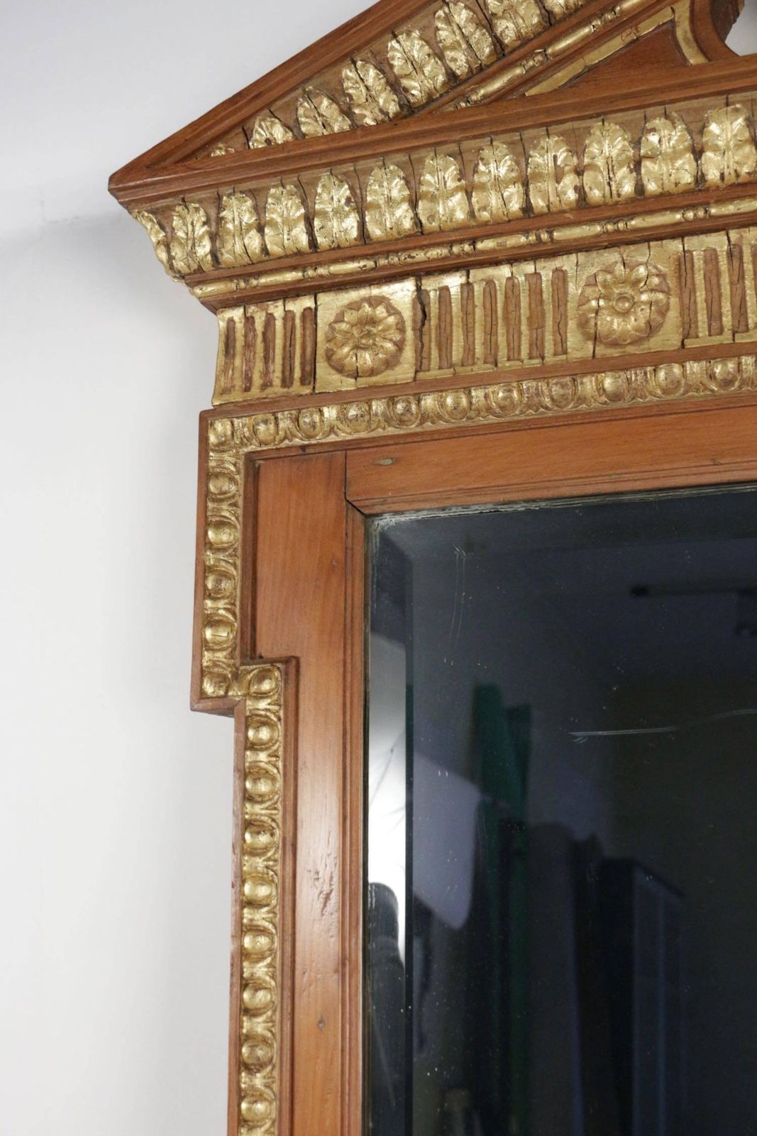 19th Century Neoclassical Mirror In Gold Giltwood And Gesso, Antique photo for sale