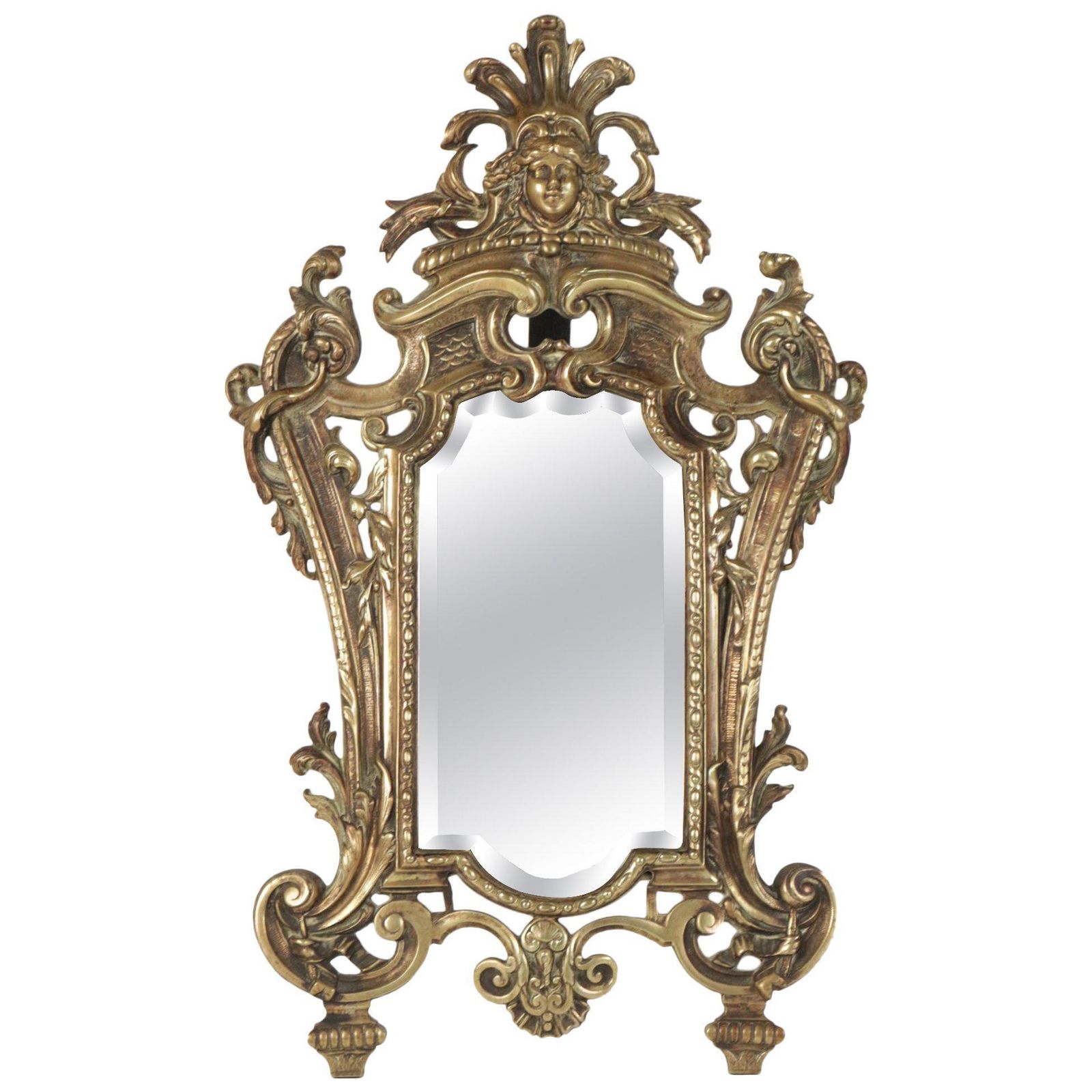 Important Vanity Mirror In Bronze Patine From The 19th Century